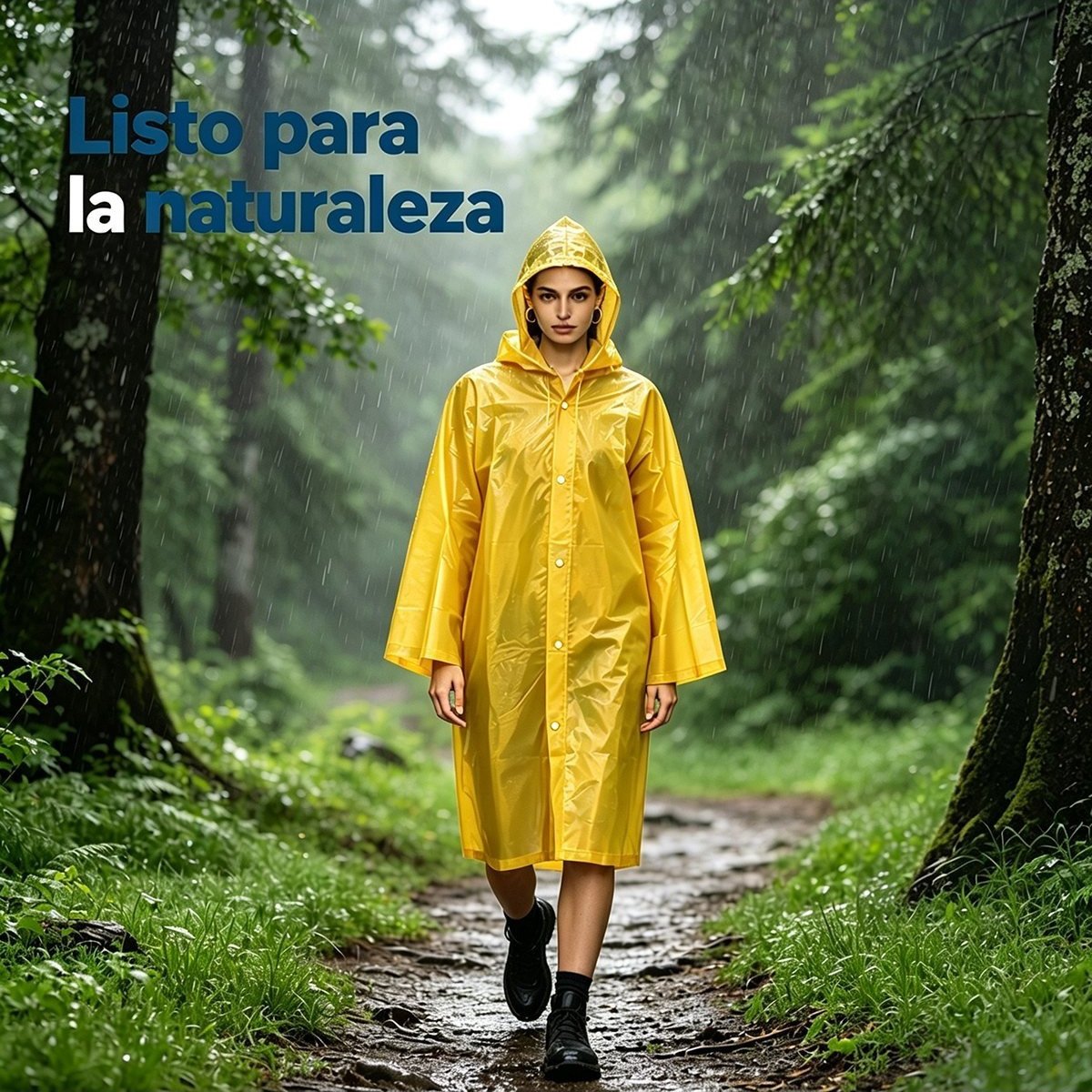 TEMU 1 pieza de impermeable para adulto de 145x70 cm, reutilizable, con capucha y cierre de botones. Ideal para desplazamientos diarios, salidas al ,