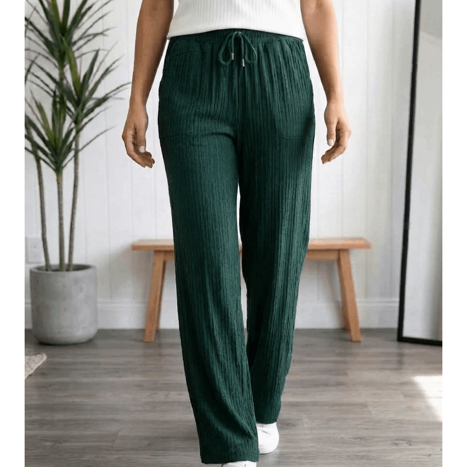 Men's Trousers With Straight Leg - Casual Trousers With Elastic Waistband