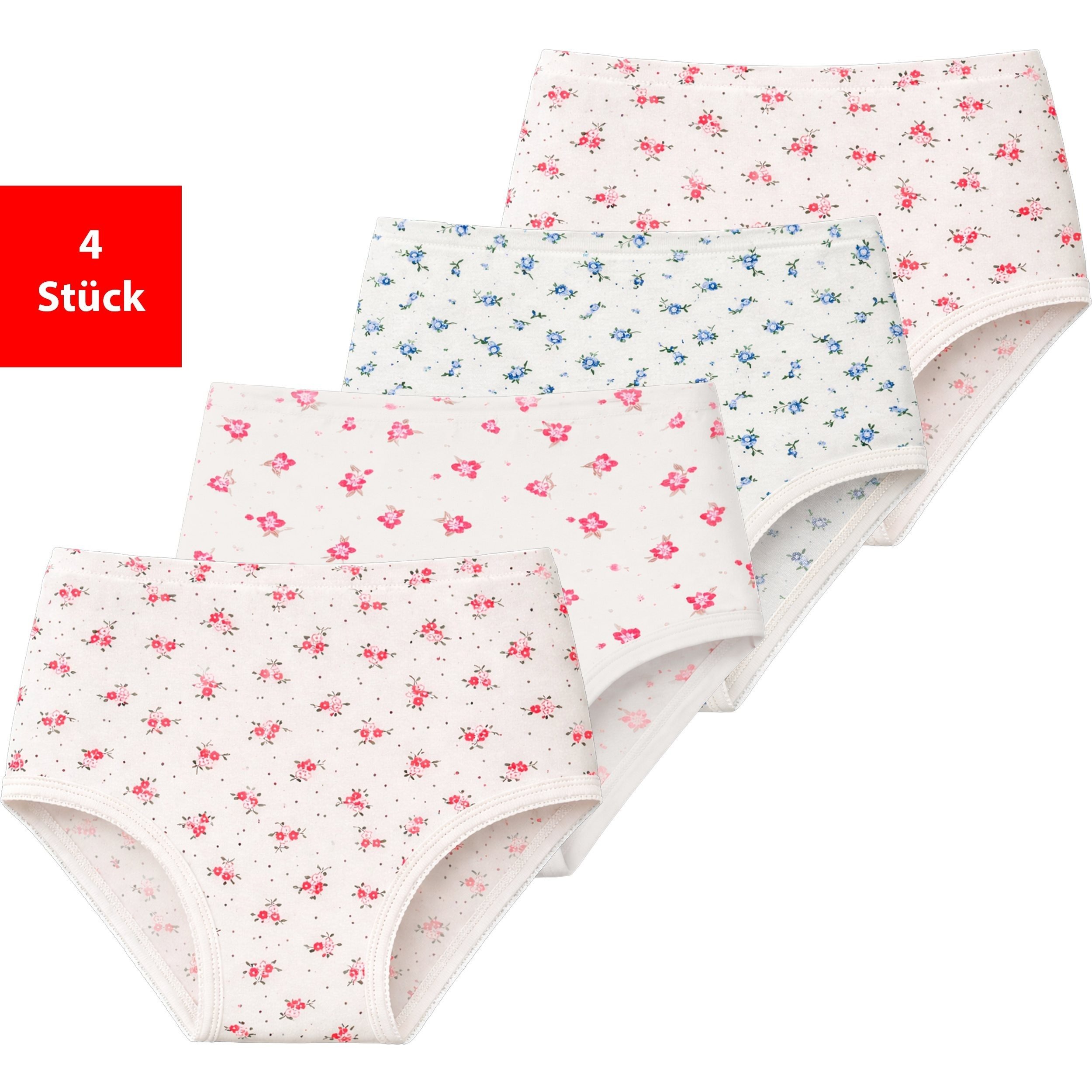 Women's Waist Briefs Made From 100% Cotton With A 4-pack Or 8-pack, Floral