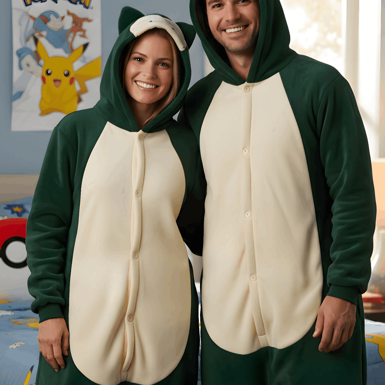 Plush Pajama Cosplay Costume With Hood And Pockets, Nerd Hunters, 100% Polyester, Autumn And Winter, Casual, Party, And Everyday Wear, S - Xxl (145 - 195 Cm)