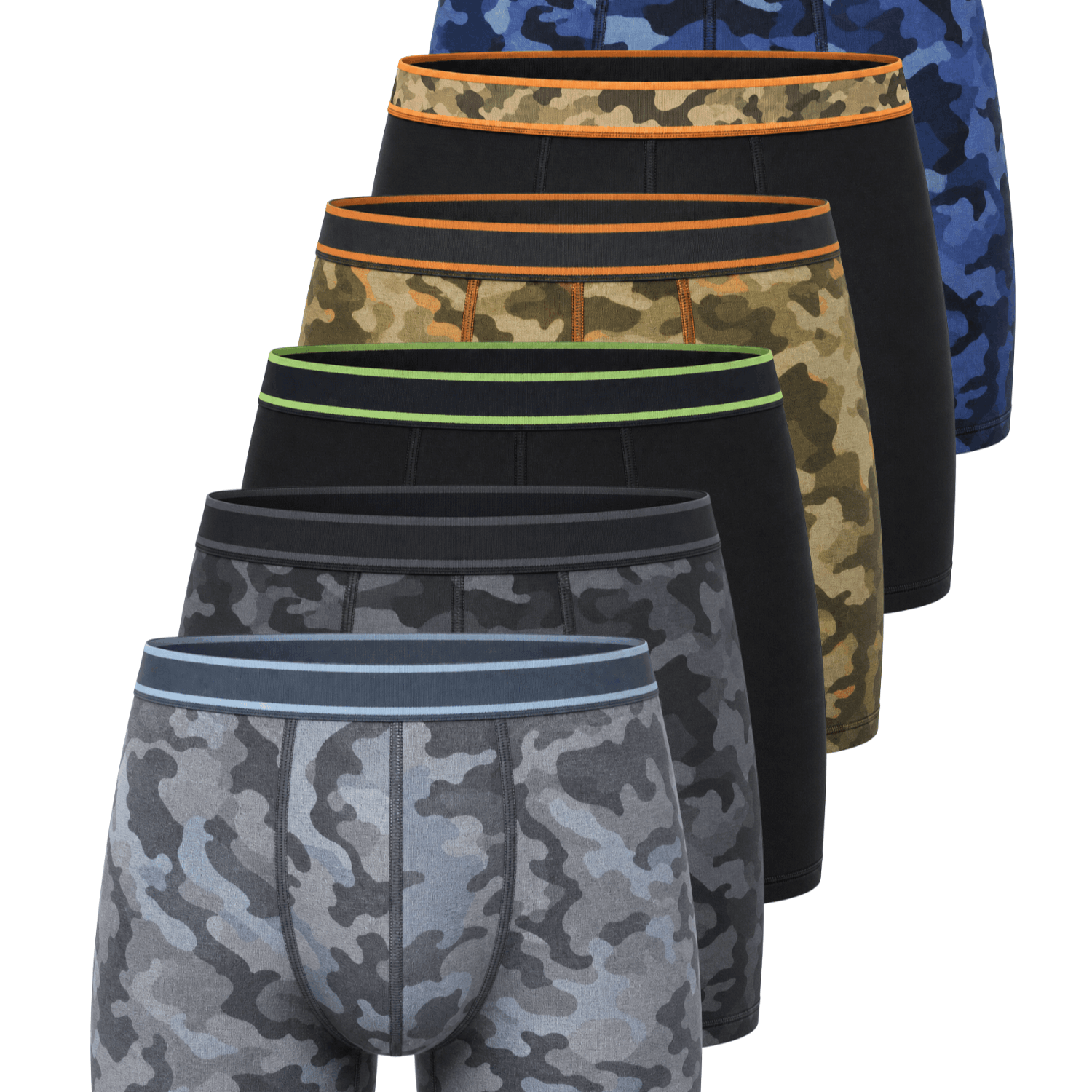 TEMU 6 Pack Boys Boxers Ages 5-13 Years – Soft & Breathable Cotton Boys Boxer Shorts In Assorted Camo – Durable Multipack Kids Boxers - Breathable &