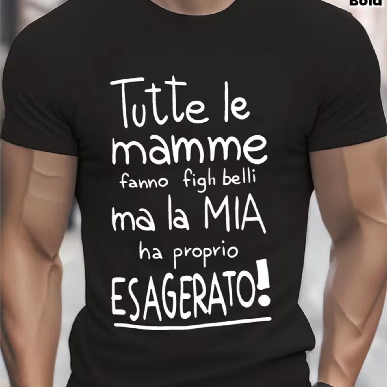 TEMU Maglietta da con citazione italiana divertente | T-shirt casual a maniche corte 100% con testo audace, vestibilit� per /estate, lavabile in