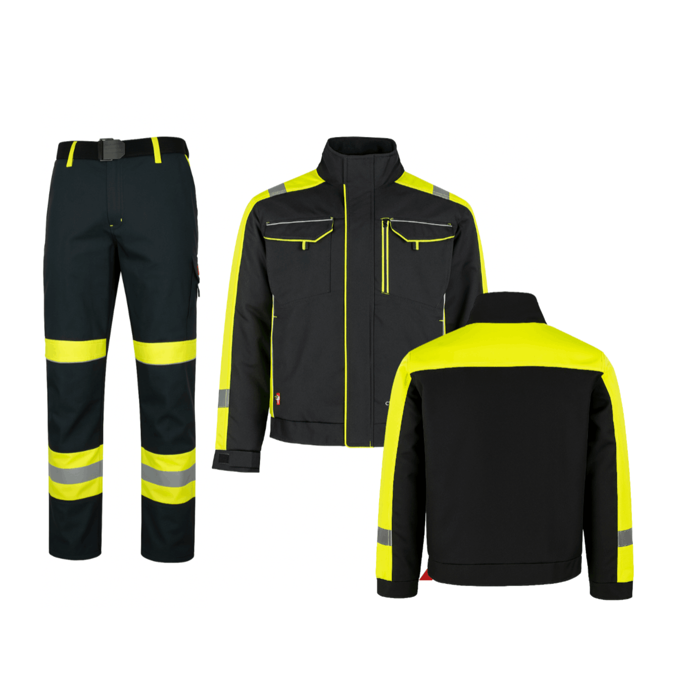Classic-vis Workwear Set Complete Set For Men: Work Jacket + Suspender Cargo Pants