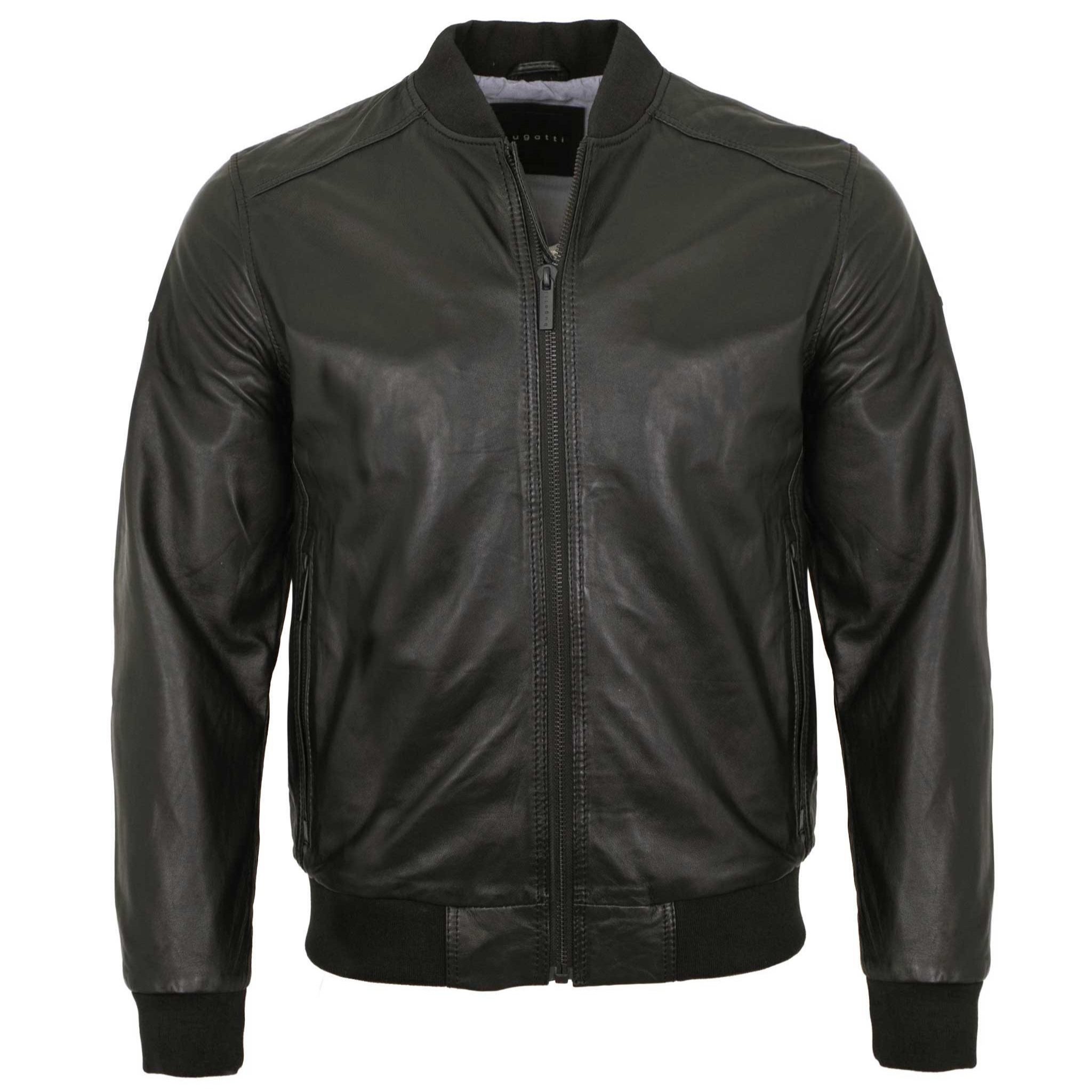 Men's Real Leather Jacket Blouson Lambskin Black