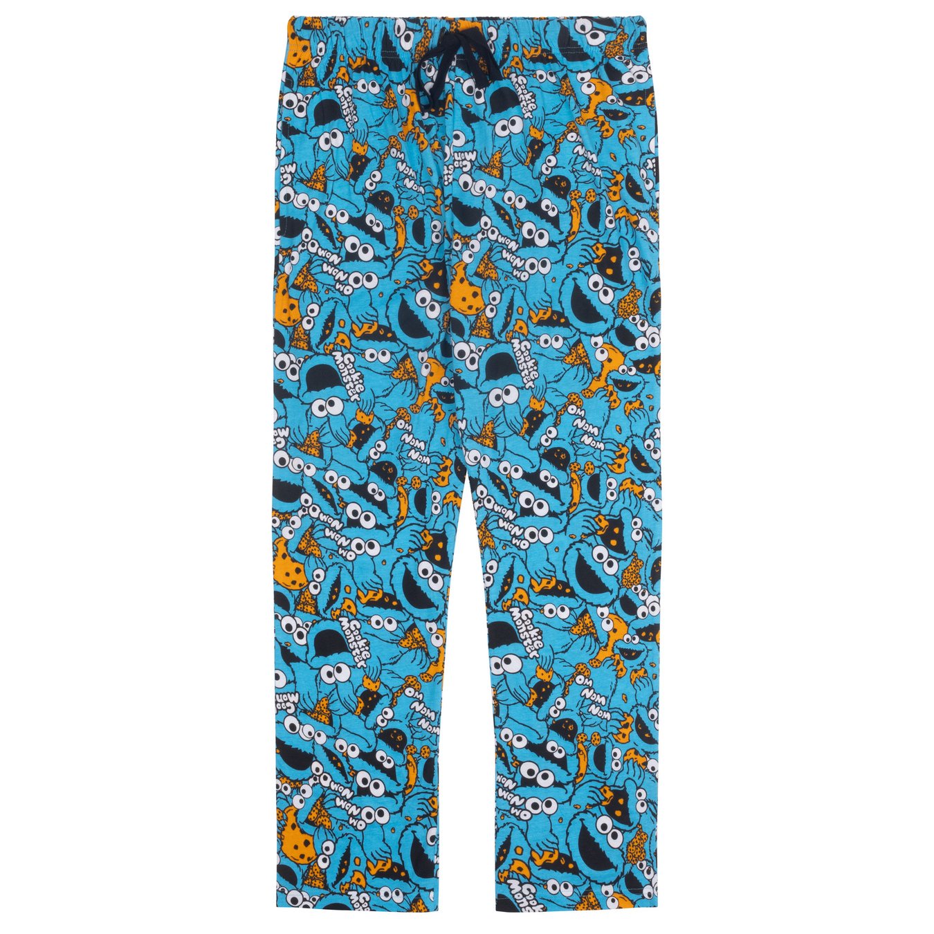 TEMU Sesame Street Cookie Monster 100% Cotton Mens Lounge Trousers All Pyjama Bottoms, Cookie Monster, Blue