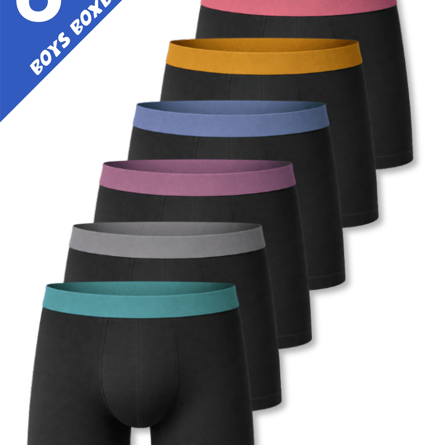 TEMU 6 Pack Boys Boxers Ages 5-13 Years – Soft & Breathable Cotton Boys Boxer Shorts In Black And Assorted Colours – Durable Multipack Kids Boxers -
