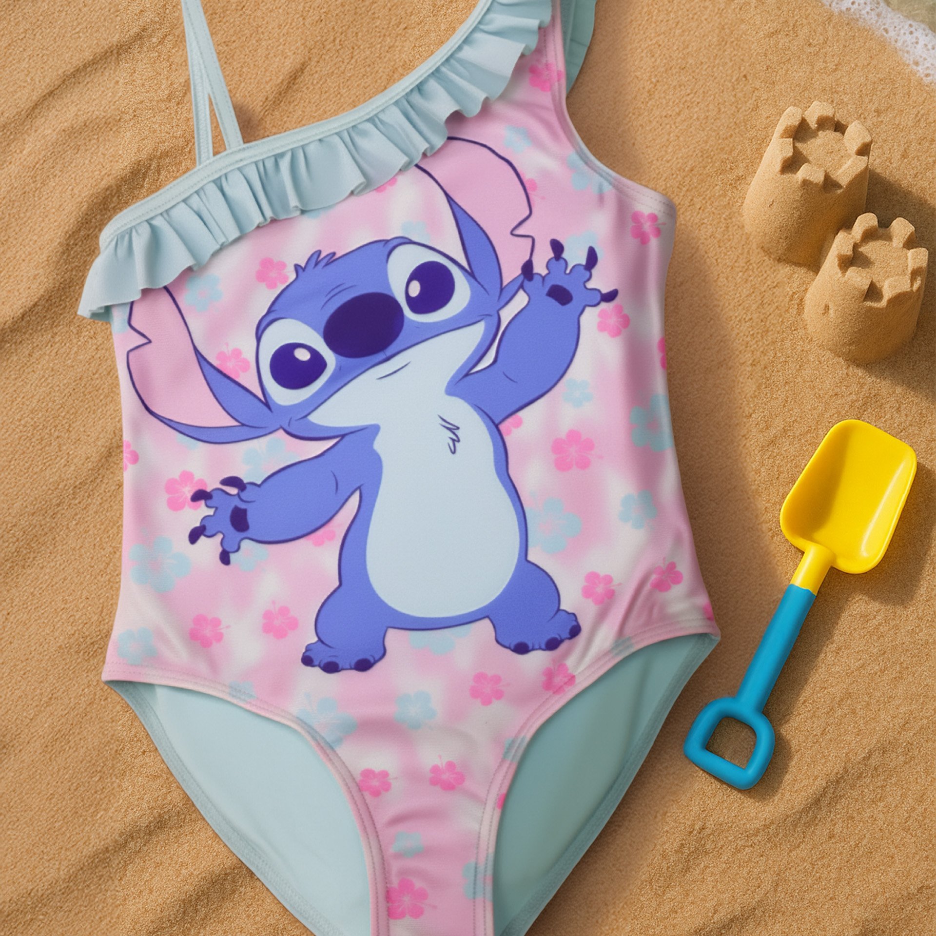 Image of & Stitch Swimsuit For Girls - Kids' One-piece Swimwear Pink/blue