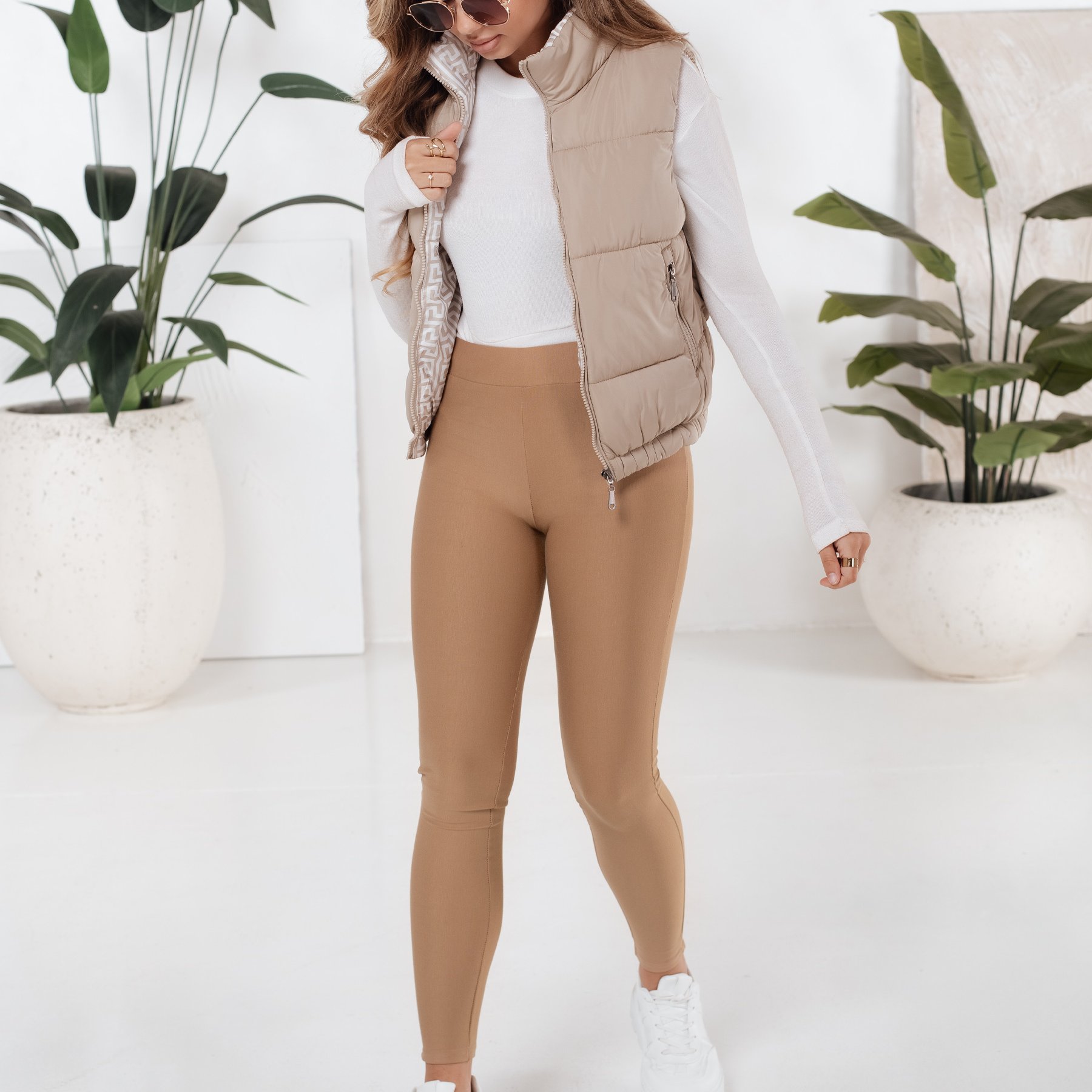 Image of Women's Push-up Leggings With Pockets, Stretchy Body-hugging Pants, -lifting Shaping Design, Comfortable High-quality Cotton Blend With Elastane, Wear And Activewear, 2733