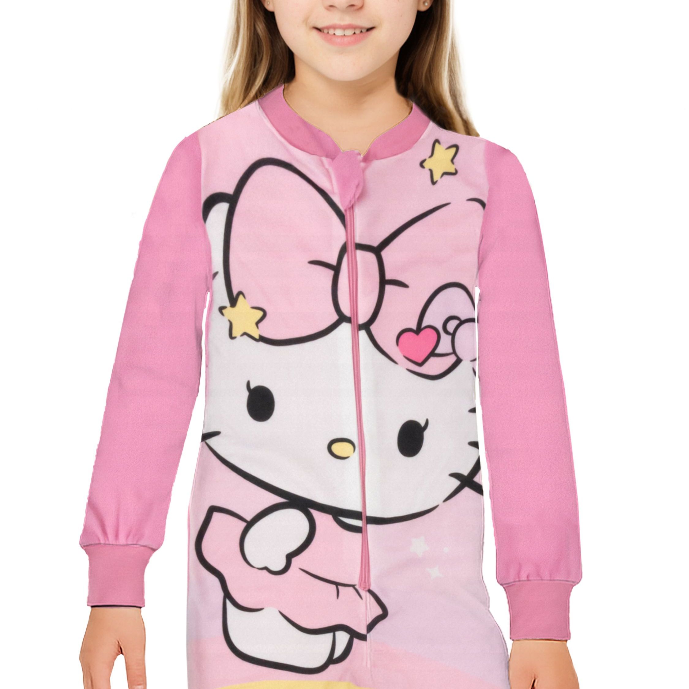 Jumpsuit For Girls - Overall Children's Pajamas Long-sleeved Pink