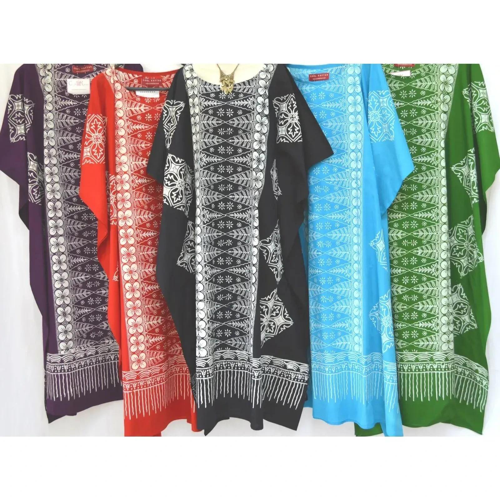 TEMU 100% Cotton Kaftan Dress Long Plus Vintage Hawaiian Mod