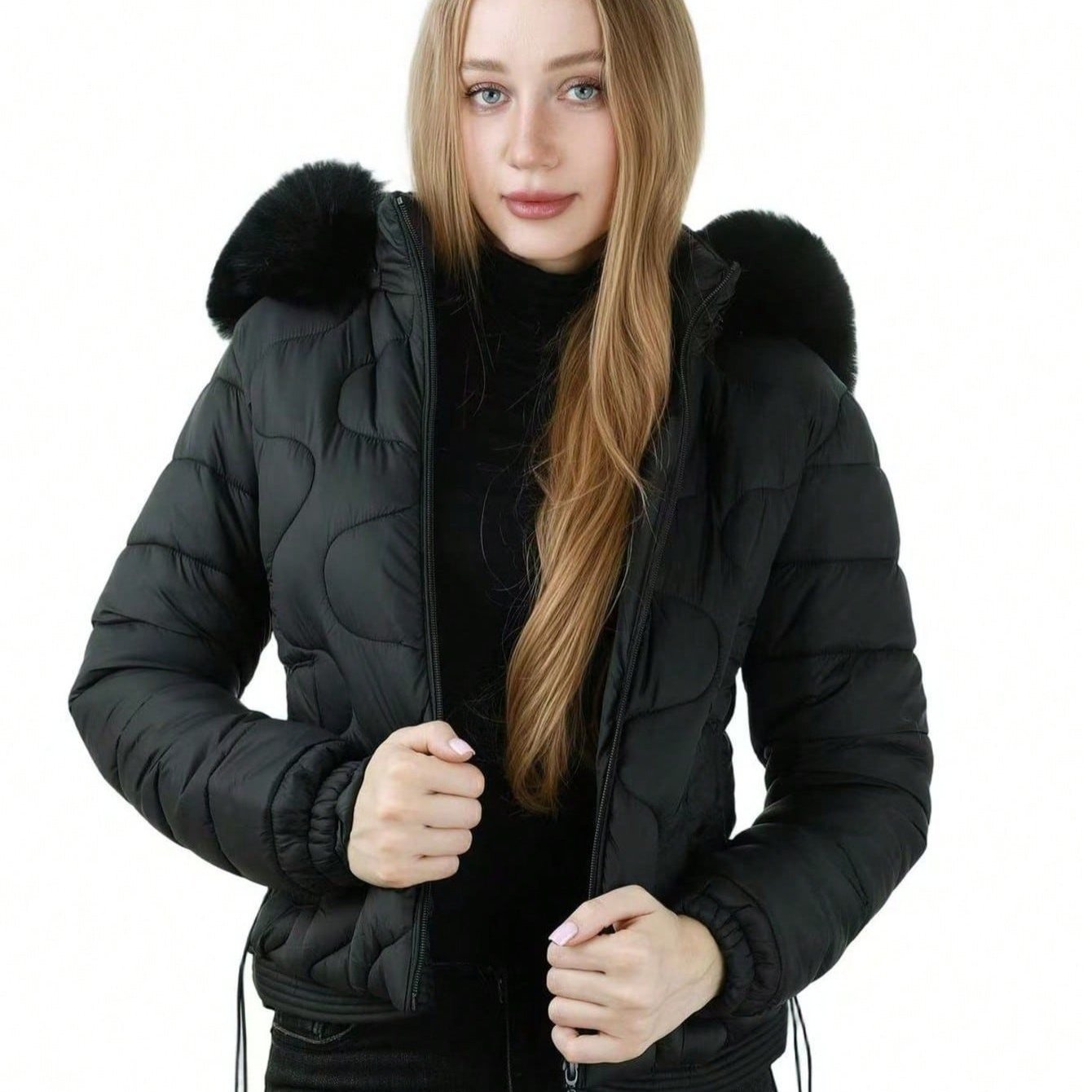 Women's Winter Quilted Jacket With A Hood, Warm Jacket, Fashionable Jacket, Stylish Winter Women's Jacket, Short Jacket, Quilted Jacket, Winter Jacket