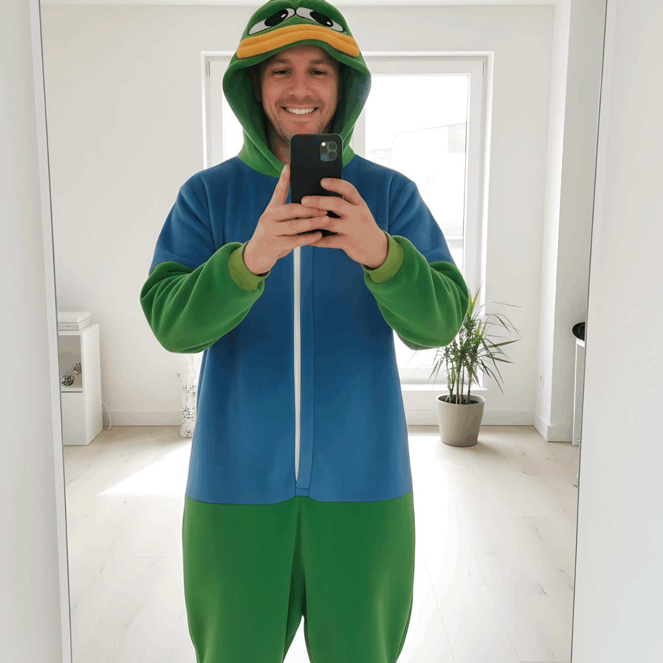 Plush Pajama Costume - With Hood And Pockets, Nerd Hunters, 100% Polyester, Autumn & Winter, Casual, Party & Everyday Wear, S - Xxl (145 - 195 Cm)