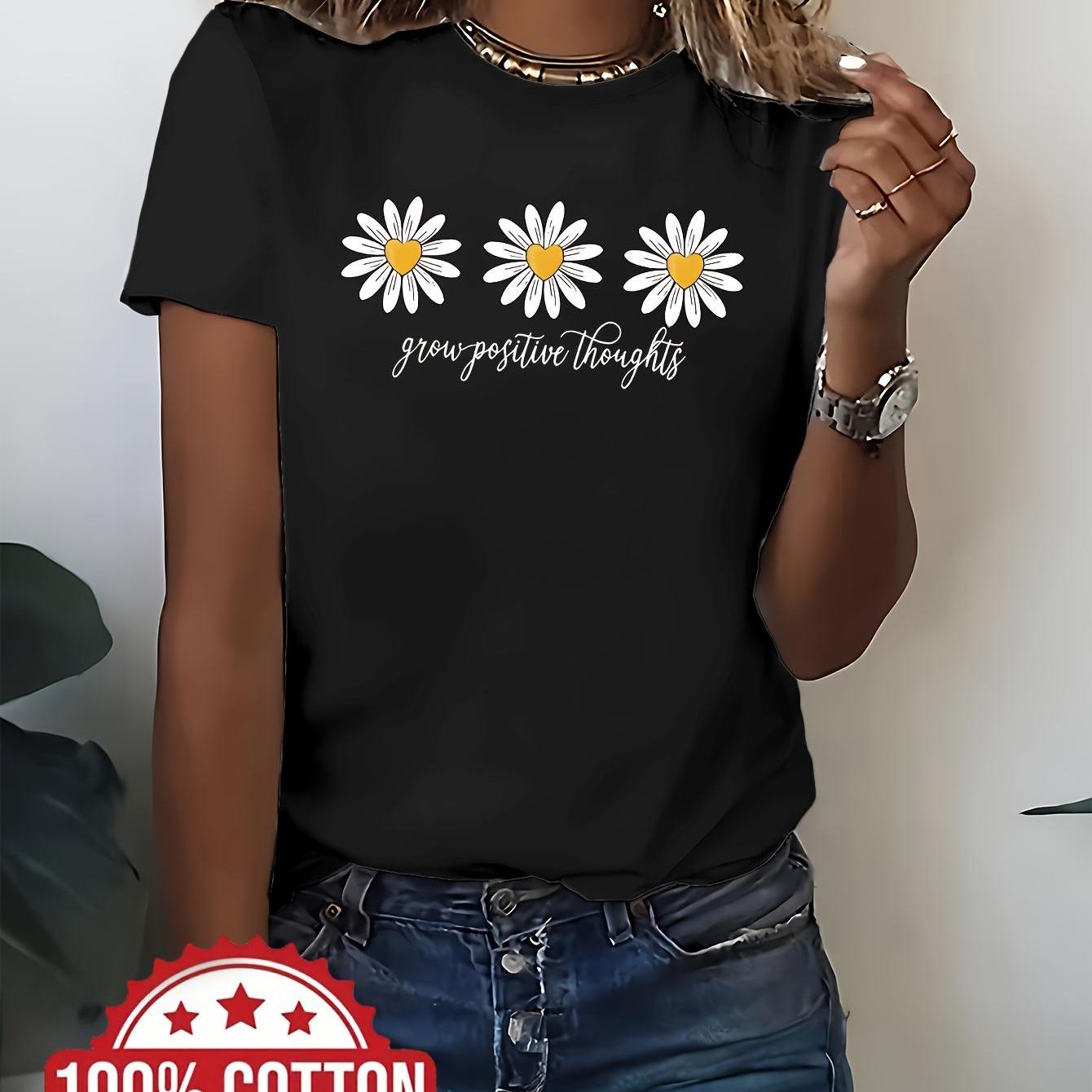 TEMU Blusa de manga corta 100% para mujer con top artístico de manga corta - Cuello casual , lavable a máquina, de armario para /verano NC-12146 para