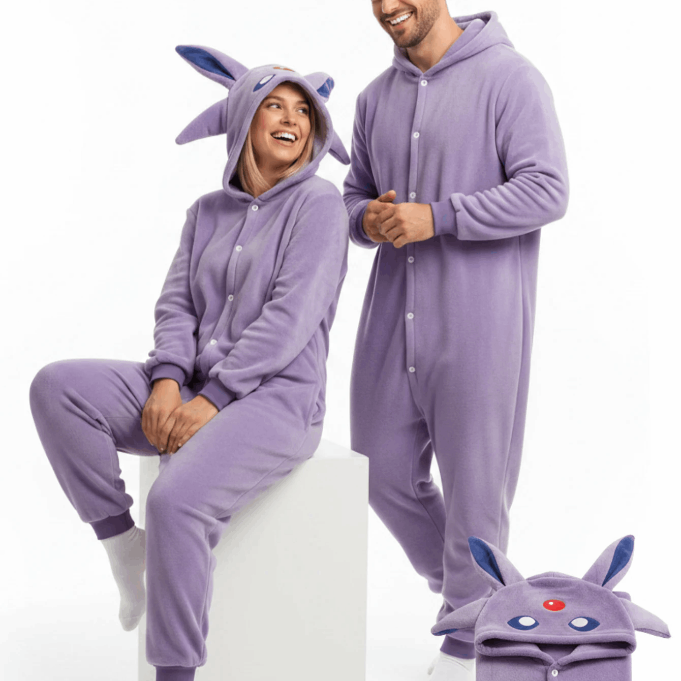 Image of Onesie Cosplay Costume Plush Pajamas With Hood And Pockets, Unisex Adult, Autumn Winter, S-xxl (155 - 195cm) Nerd Hunters