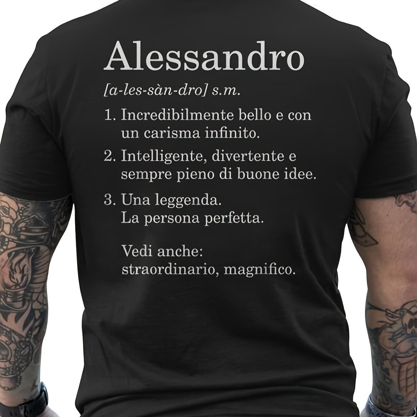TEMU Maglietta da con scritta in , riportante il "Alessandro", t-shirt casual a maniche corte unisex, per regali e collezionismo, stile versatile.