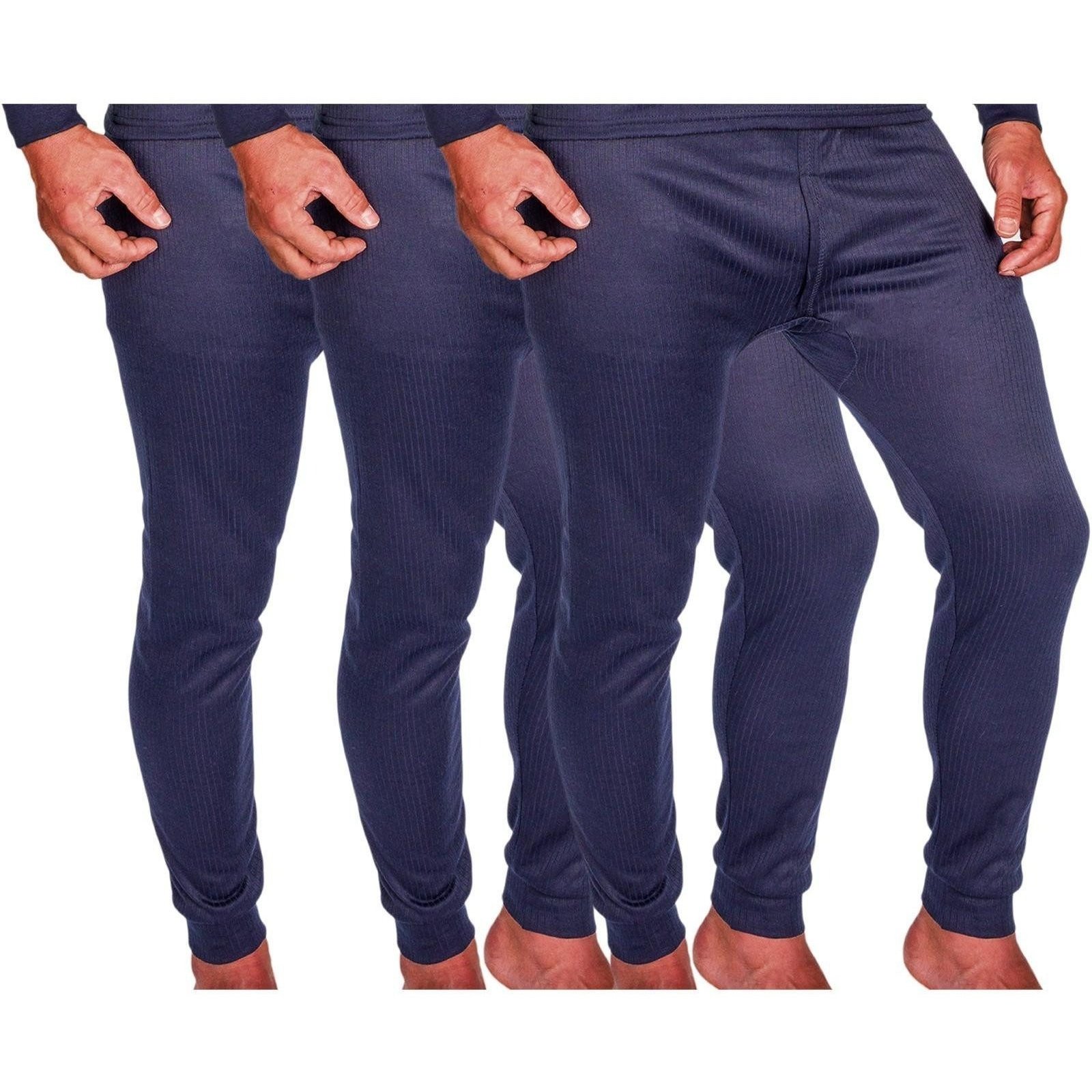 Image of Men's Cotton Thermal Underwear 3-pack Winter Warm Thermal Pants
