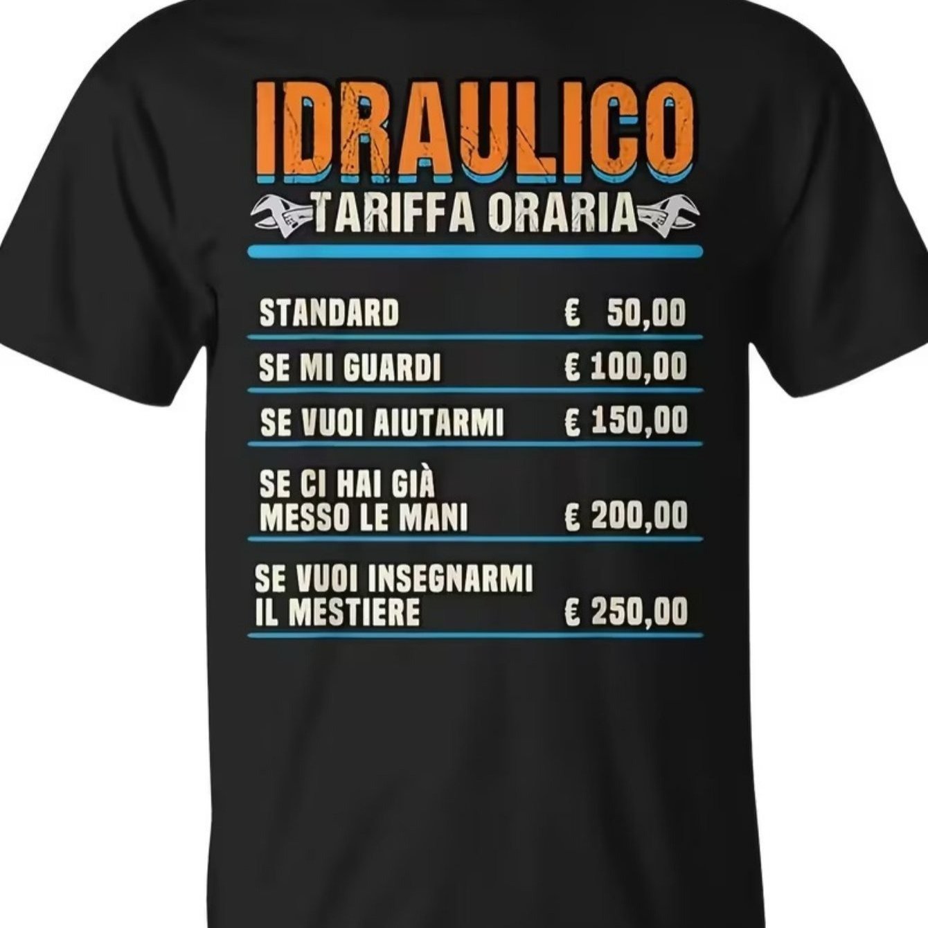 TEMU Maglietta a tema "Tariffe orarie idraulico" | Regalo divertente e scherzoso per idraulici, per , adatta al lavoro e alla vita quotidiana, scelta
