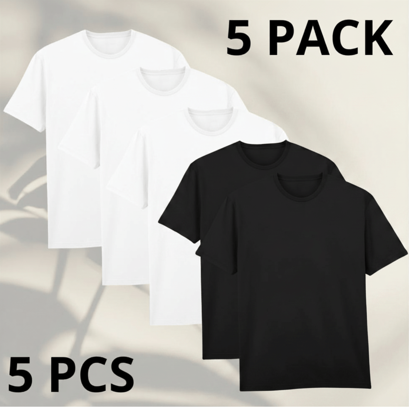 TEMU 5-pack High-quality 100% Cotton T-shirts – Soft, Breathable, And Durable – Everyday