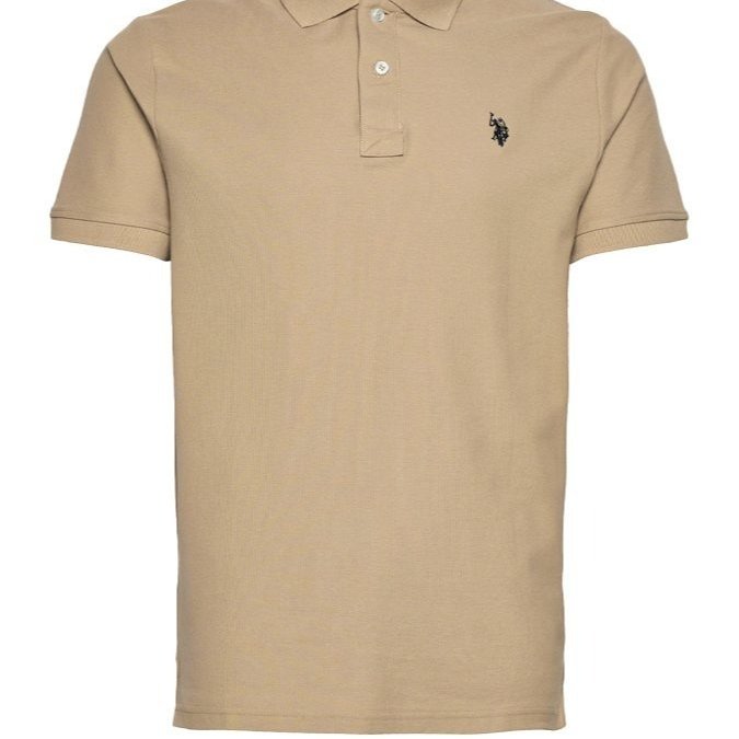 Image of Men's U.s. Assn. Beige Regular Fit Short Sleeve Shirt