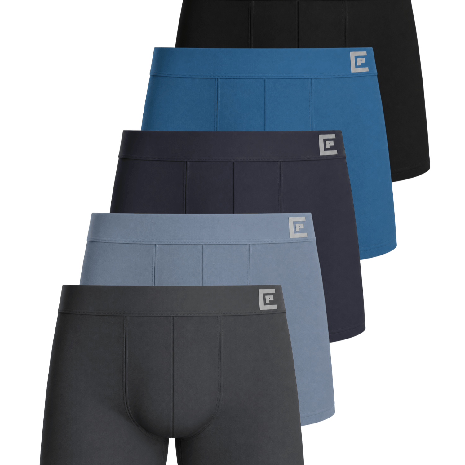 TEMU 5 Pack Mens Boxers – Cotton Underwear In Blue, Black, Or Mixed Dark Colours – Soft, Breathable & Comfortable Fabric – Leg Design With Anti