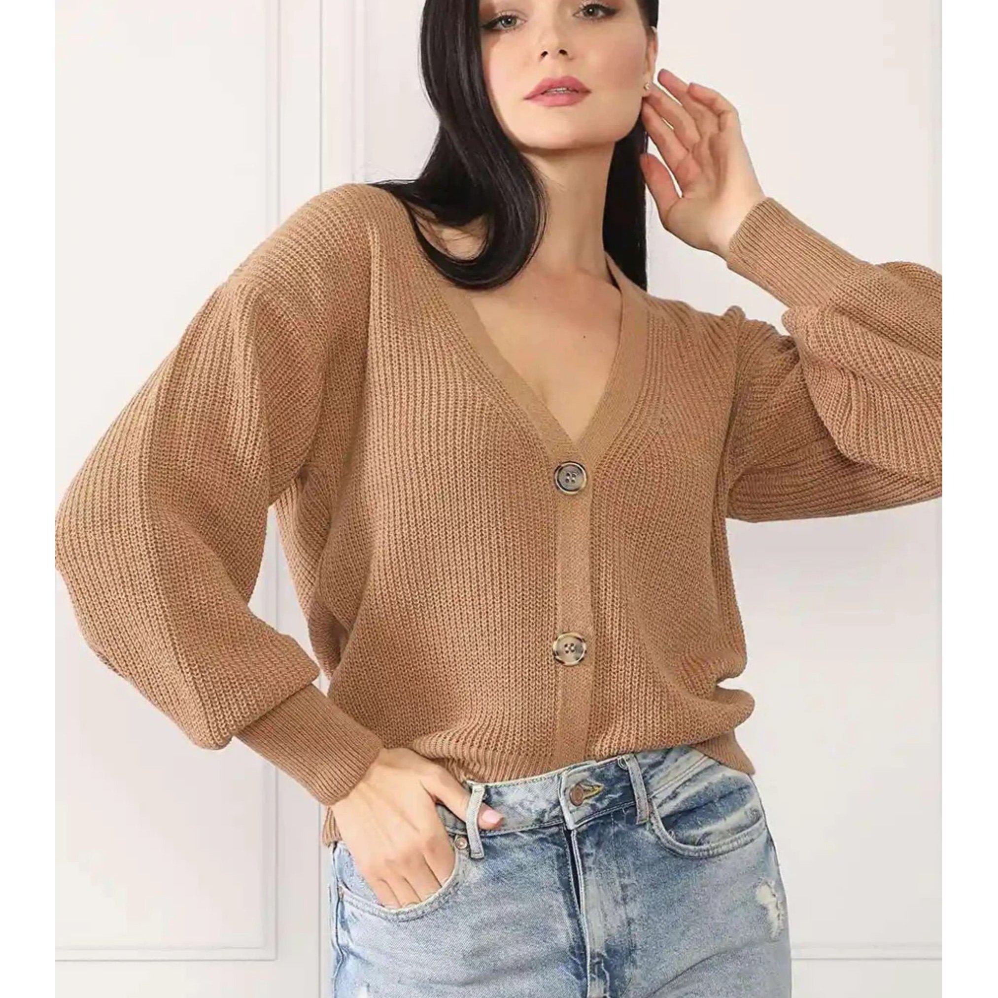 Women' Knit Cardigan Elegant V-neck Pullover Cardigan For Autumn Winter Everyday Office
