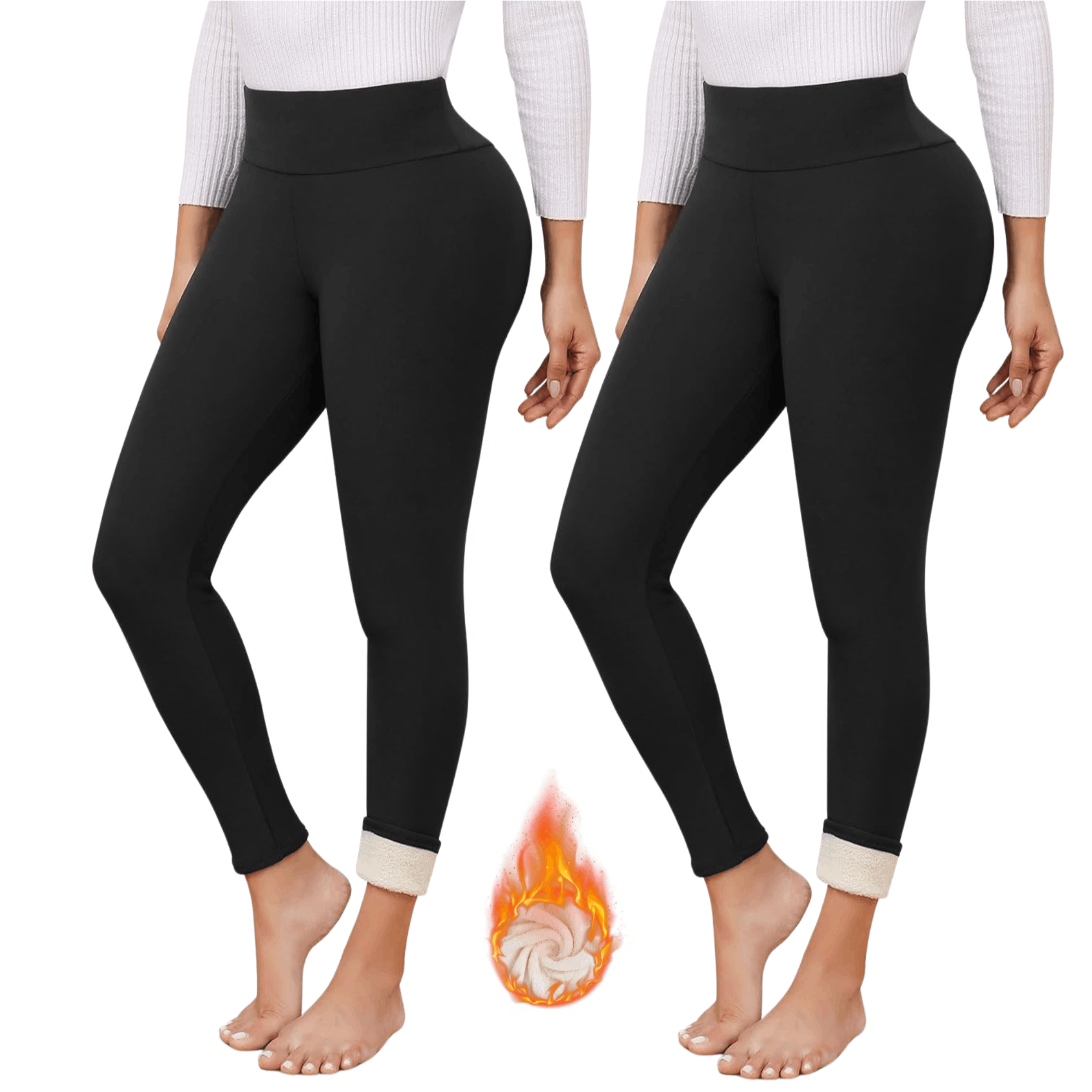 TEMU 2-pack Women's Brushed Thermal Leggings – Single Pack – Sizes S, M, L, Xl – 445gsm Extra Thick Warm Winter Leggings For Women – High Waisted,