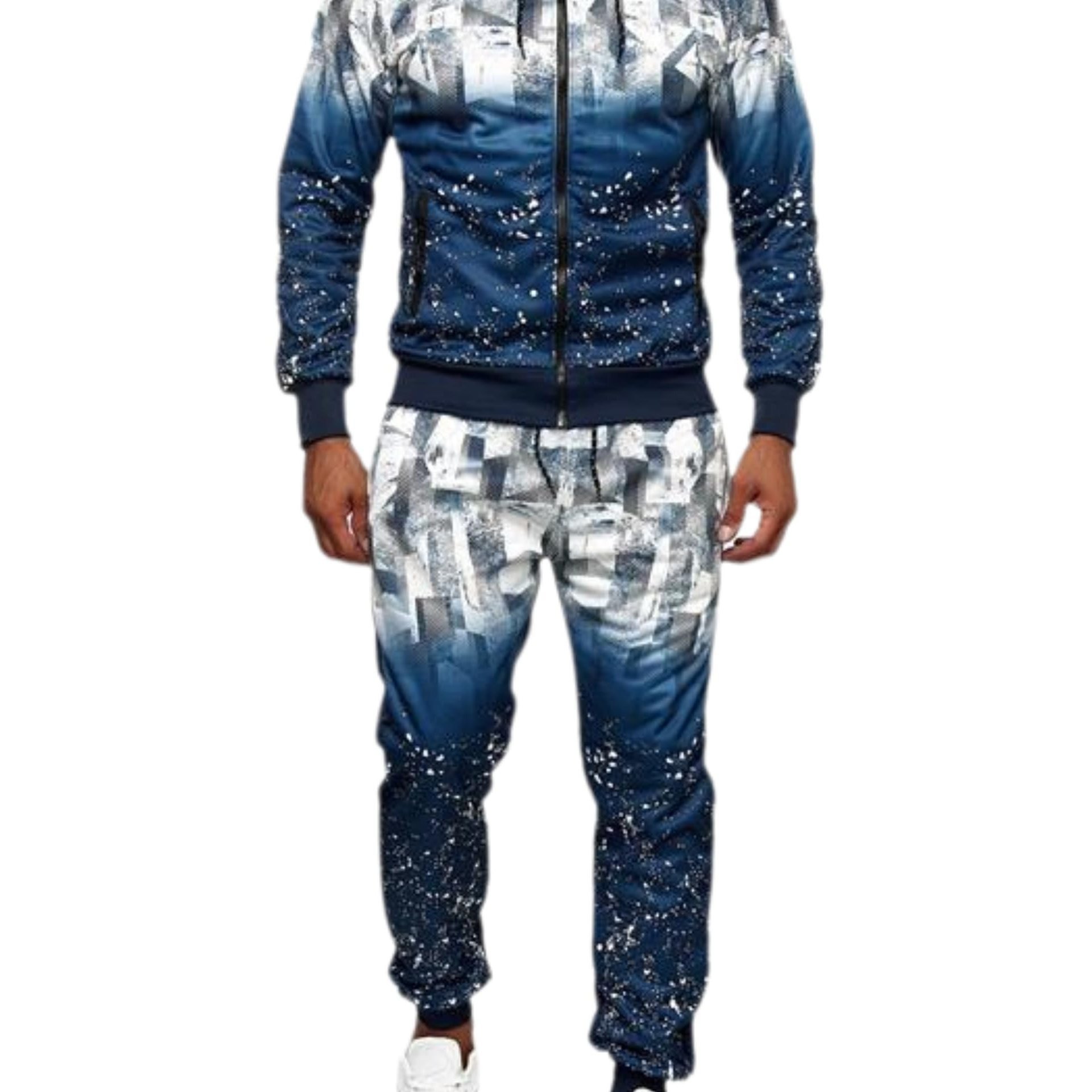 -c Men's Jogging Suit With Baroque Pattern, Men's Tracksuit, Running Suit, Gym Leisure Suit