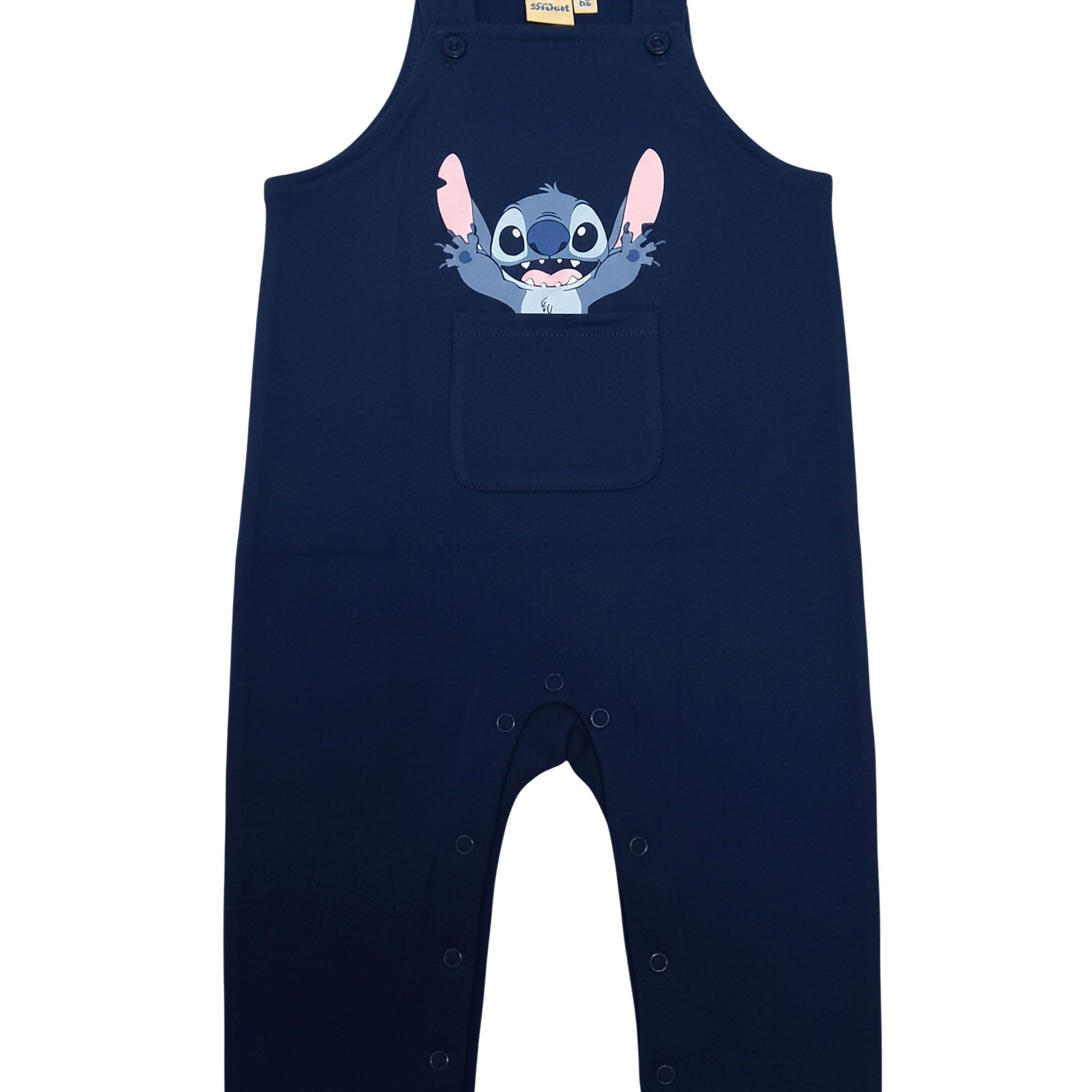 & Stitch Overalls For Boys - Stitch Pants With Suspenders, Blue