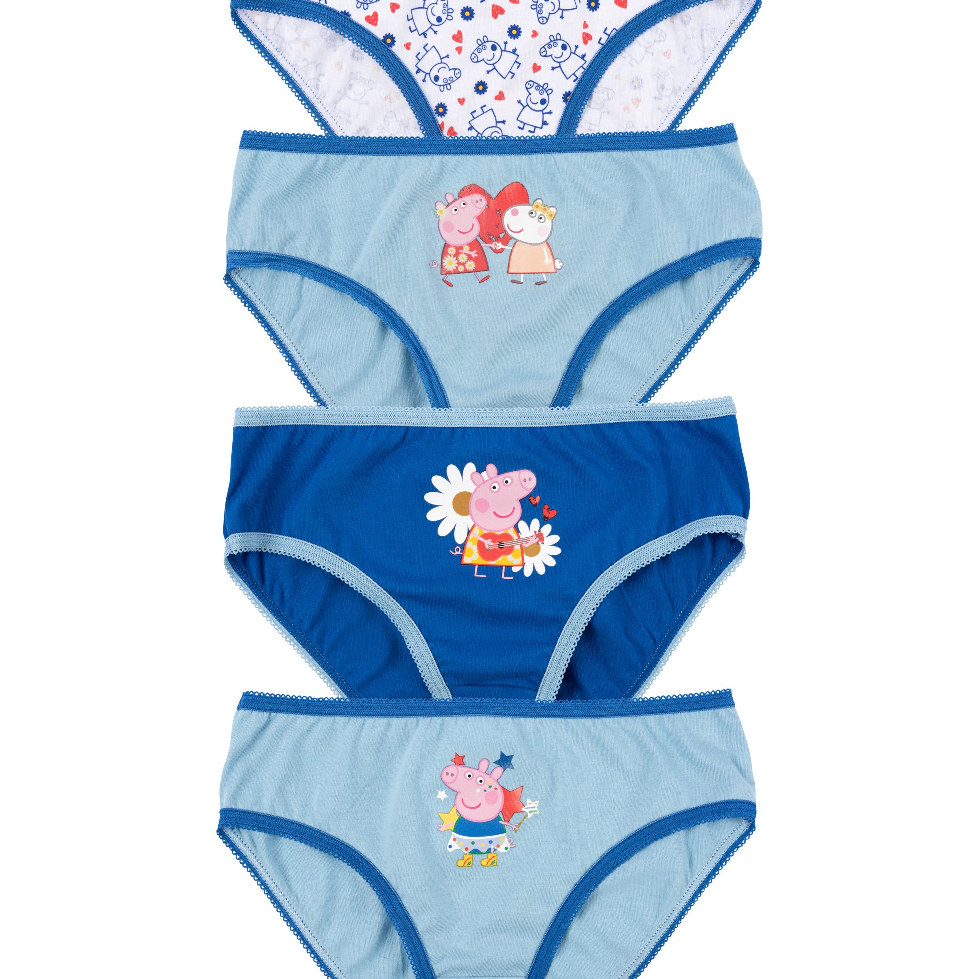 Image of Peppa Pig Panties For Girls - Kids Underwear Briefs Blue (4-pack)