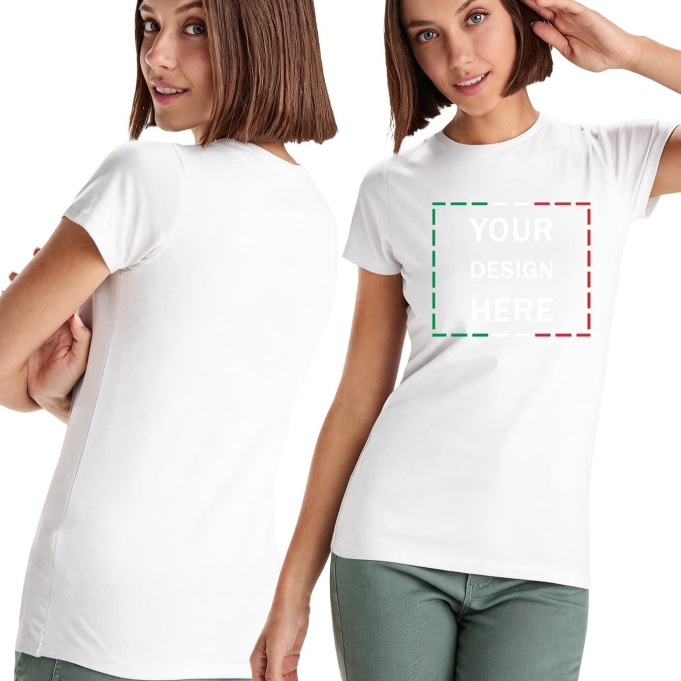 TEMU Women's T-shirt With Customized Print On The Front: To Print Photos, Logos, Creative Designs. 100%customized T-shirts For Daily Use, Leisure,