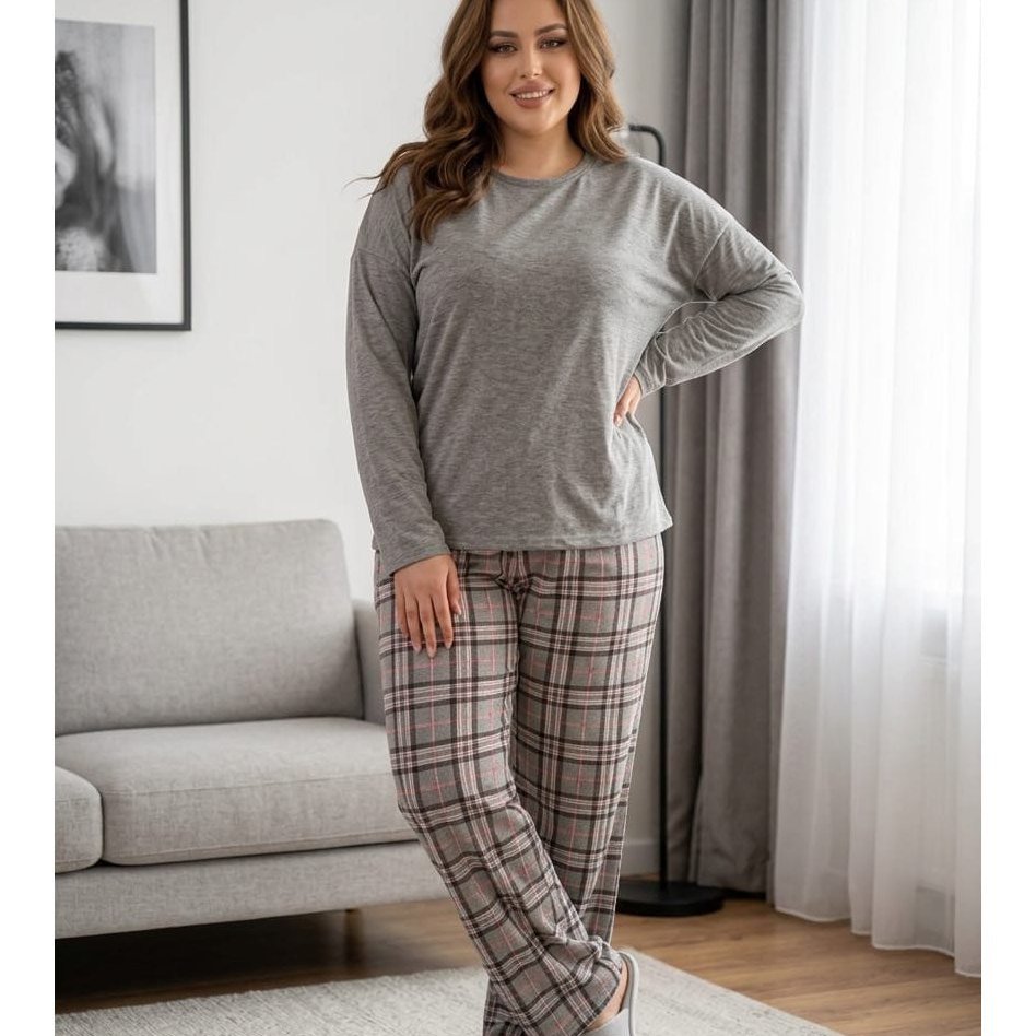 Women's Pajama Pants, 100% Cotton Sleep Pants, Checkered Loungewear, Comfortable Casual Pants