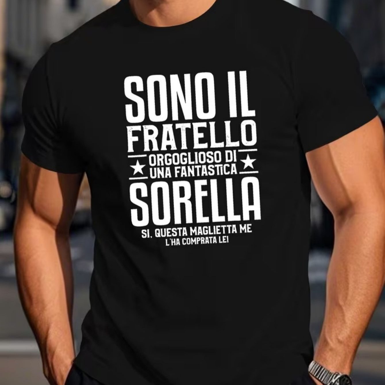 TEMU Men's Short Sleeve Summer T-shirt With Fun Italian Phrases