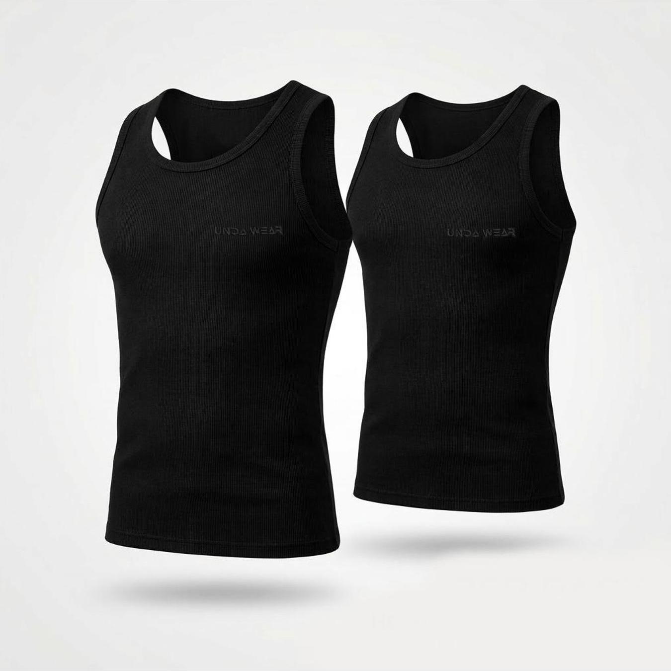 Men's Tank Tops | 100% Cotton | 2-pack Black