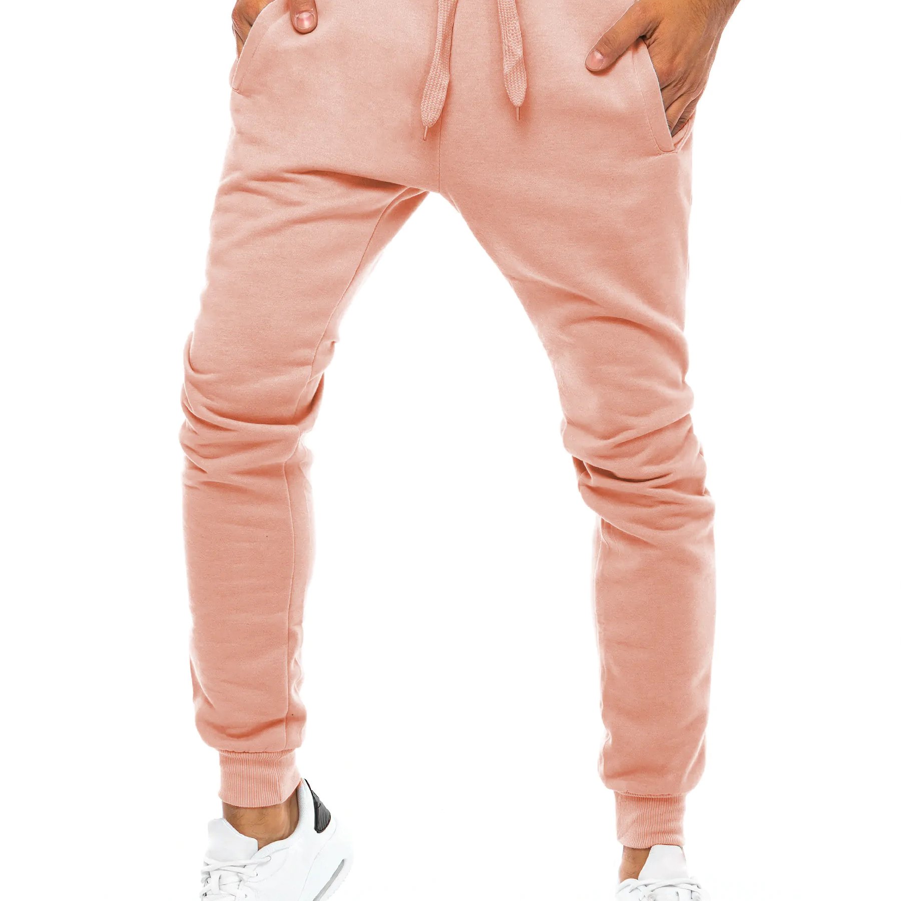 E-shop Herren-Rosafarbene Jogginghose, bequeme Freizeithose mit , elastischer Bund mit Kordelzug, weiches Material, modische Sporthose für den ,
