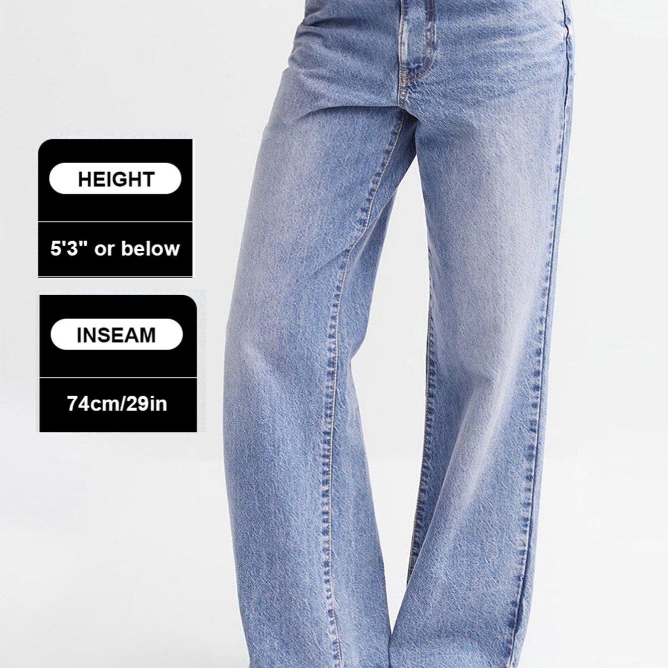 TEMU [petite] Women's Wide Leg Jeans - Mid Rise Relaxed Fit Denim Pants, Comfortable Trousers For Fall & Winter, Streetwear Casual Bottoms