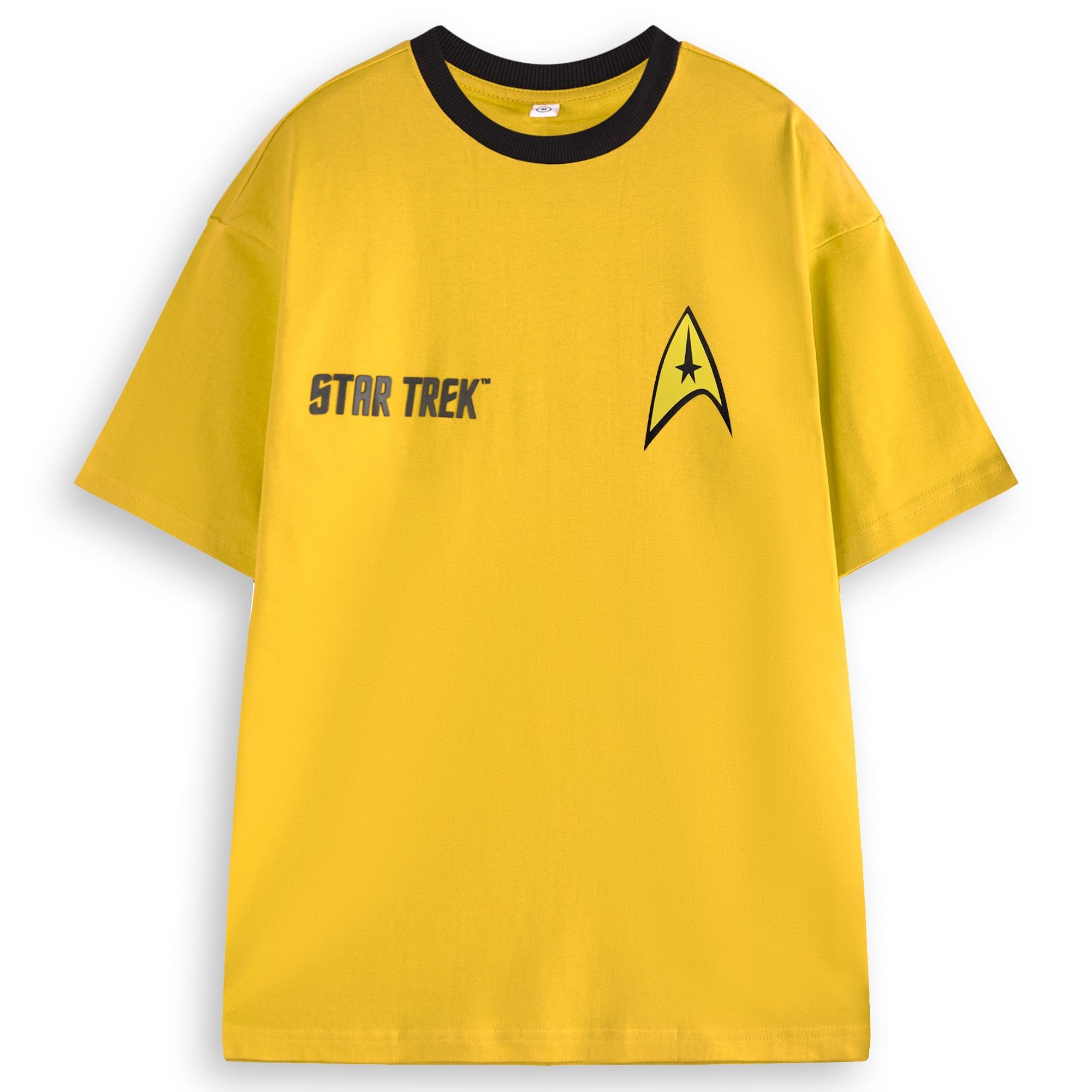 TEMU Star Men's Captain Kirk Yellow T-shirt | T. Kirk Uniform Graphic Tee For Adults | Iconic Outfit Short-sleeved Top For | Comic Book Movie Film