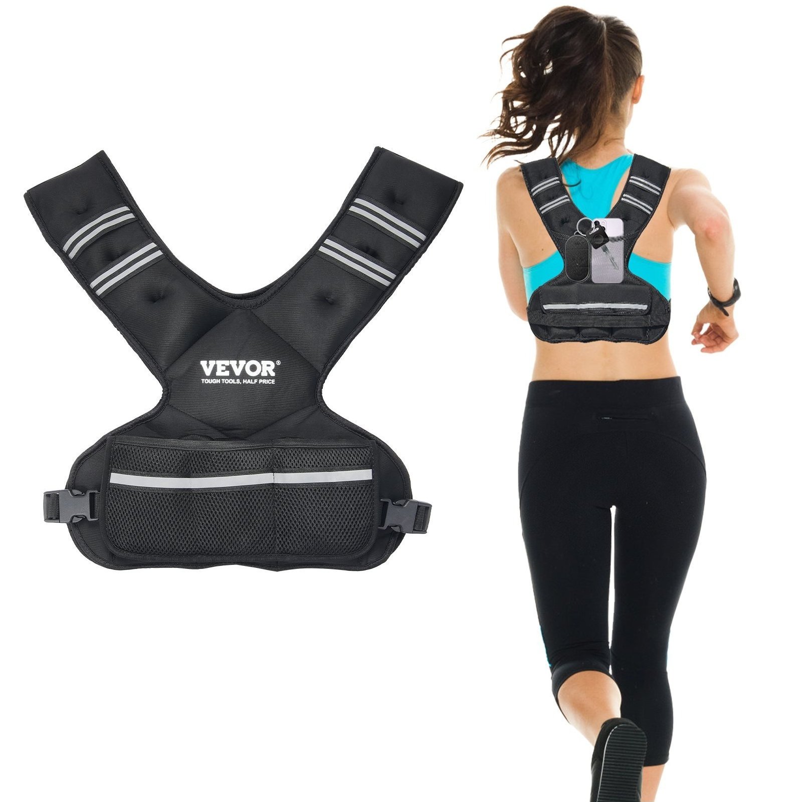 Image of Vevor 20-32lb Adjustable Weighted Vest For Men Women Strength Training Running