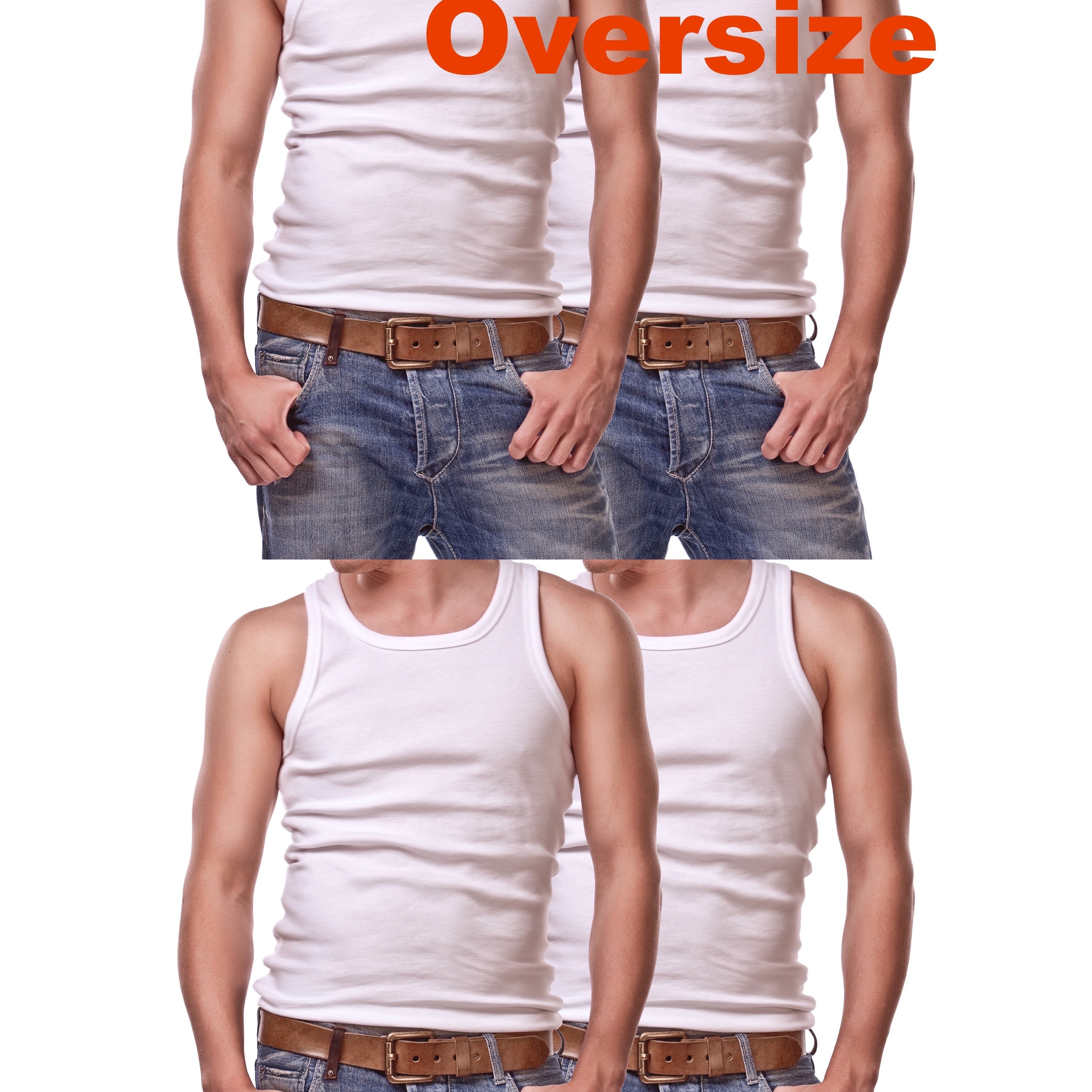 E-shop 4 Herren Unterhemden, ÜBERGRÖSSE, Baumwoll-Tanktops, , , trocknergeeignet, weiß, Plus Size 4XL, 5XL, 6XL, 100% Baumwolle, Ärmellos ,
