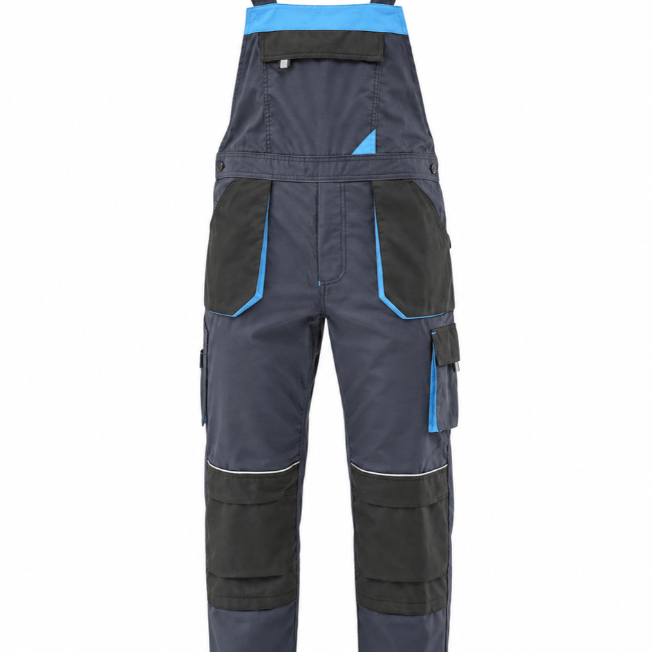 Ladies' Work Trousers With Cordura® Reinforcement, Knee Pocket, Ruler Pocket, Elastic Suspenders, Stretchy Back, Workwear.
