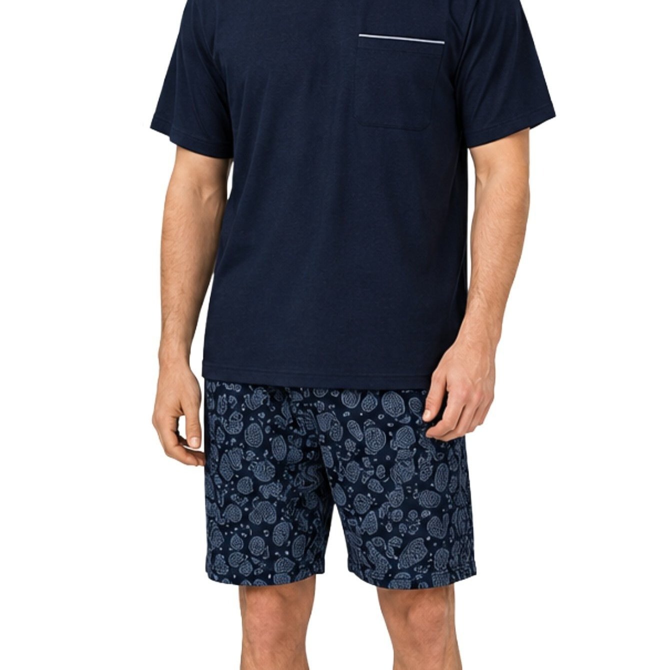 Image of Men's Short Summer Pajamas – Men's Pajamas With Short Pants And Short-sleeve Shirt – Nightwear Homewear – Sizes M To 5xl – In Plus Size