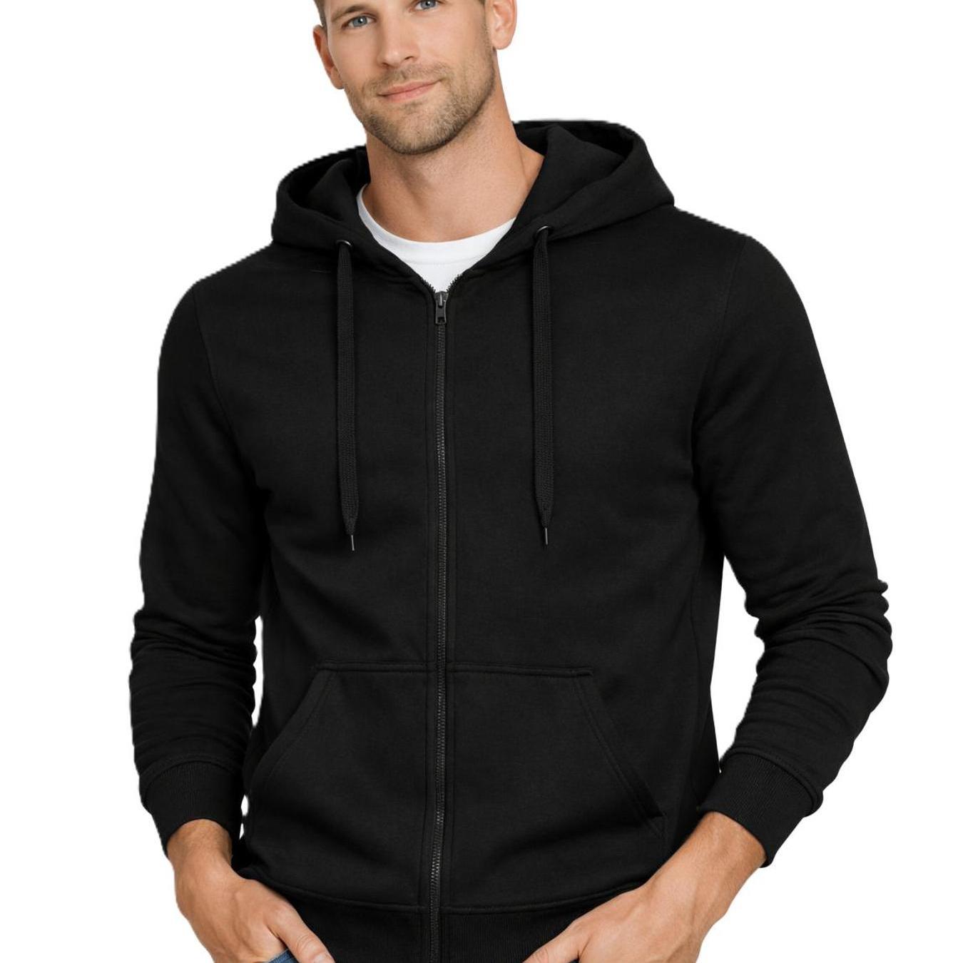 Image of Men's Zip-up Jacket With A Hood - 68b2008-3