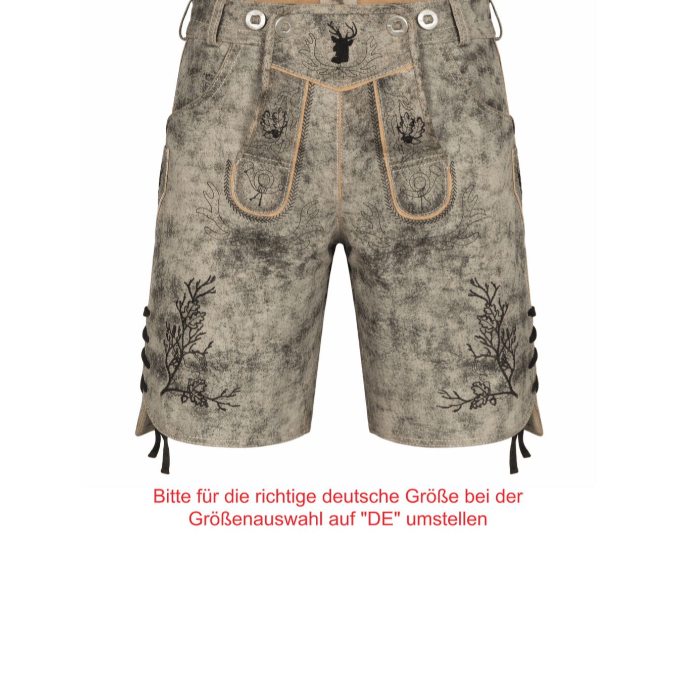 Image of Paulgos Men's Traditional Leather Lederhose Short - Hk3 - Real Leather - In 3 Colors - Size 44 - 60