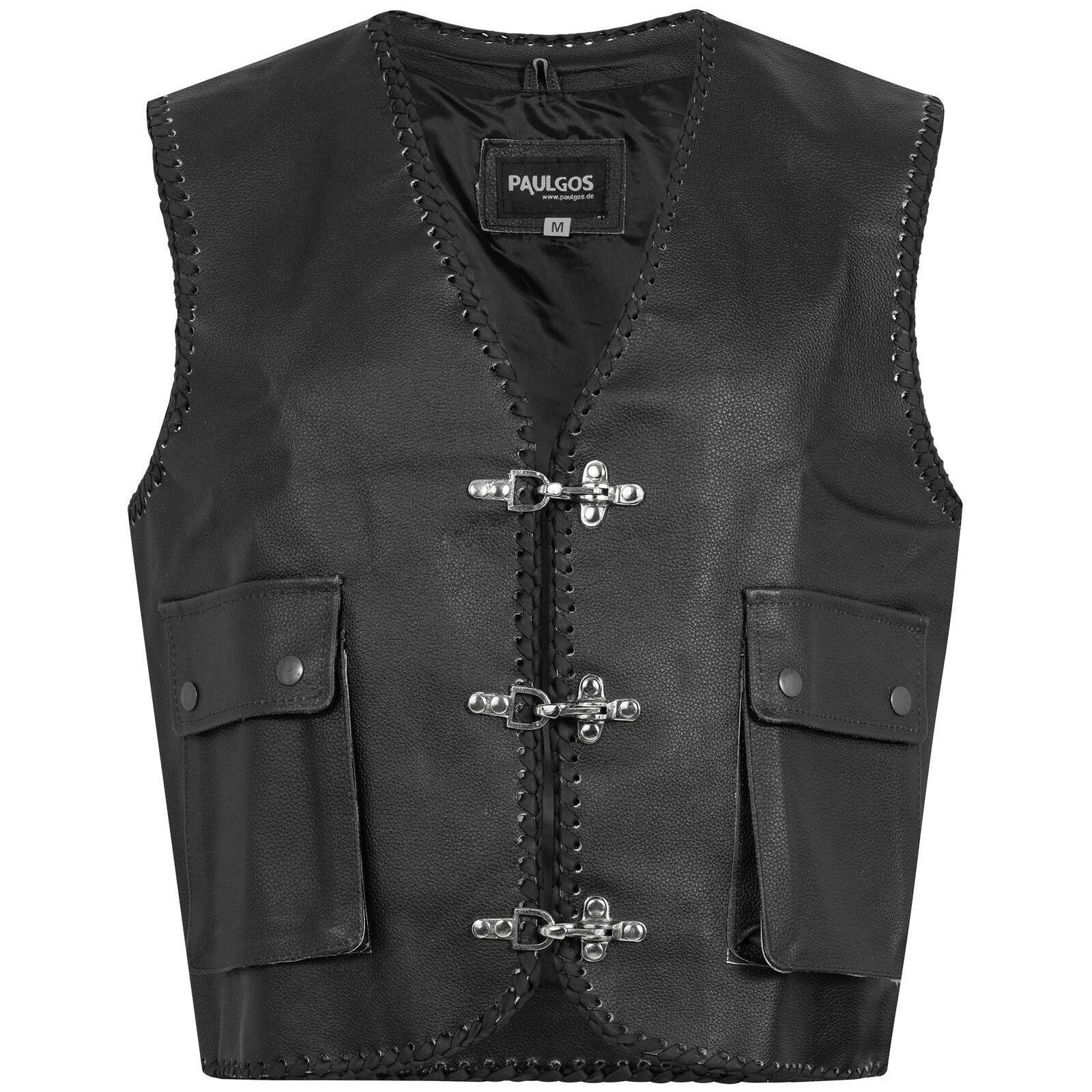 Paulgos Leather Biker Jacket Chopper Jacket Leather - Bw5