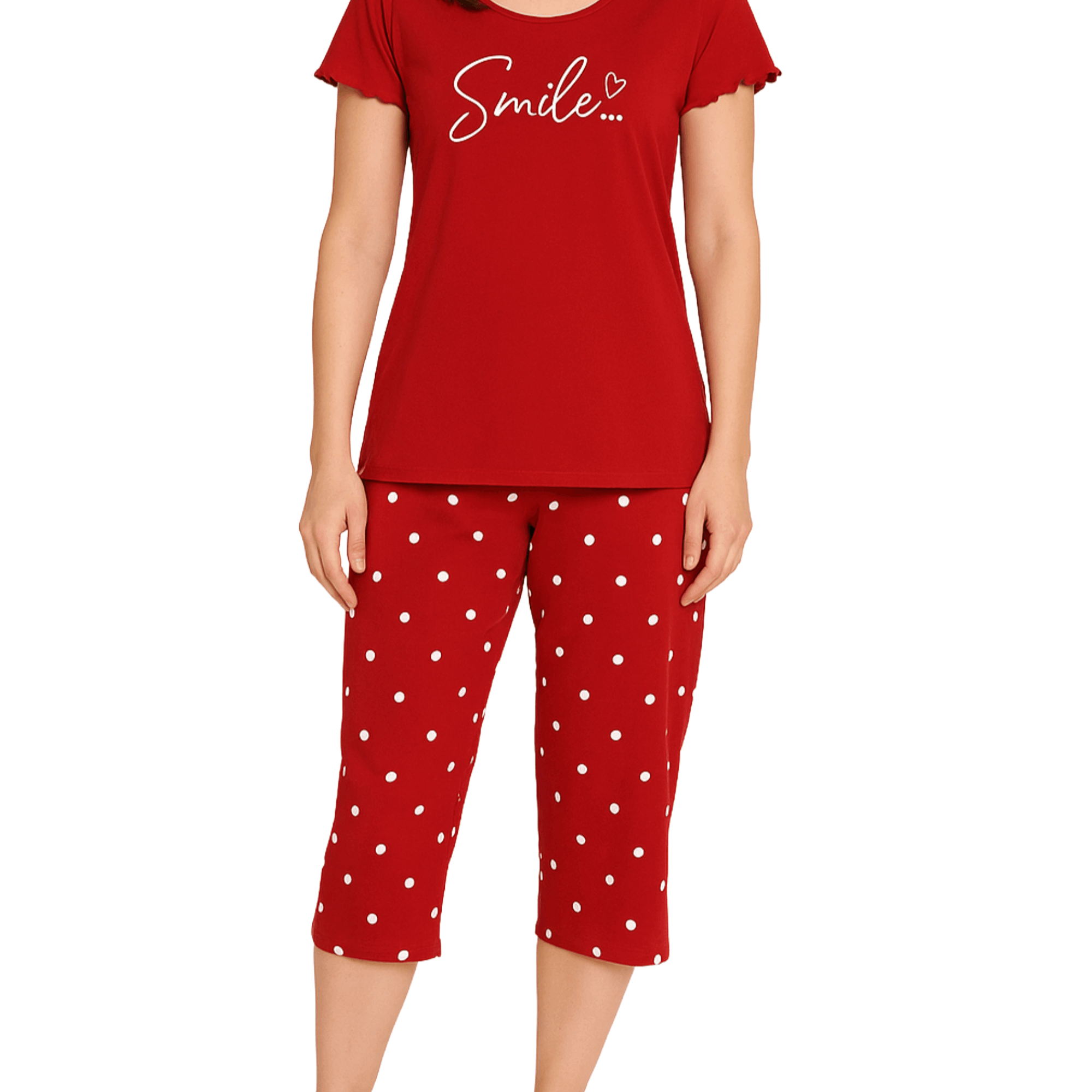E-shop Schlafanzug Damen Kurz Pyjama Kurzarm 100% Baumwolle Pyjama-Set Damen Rundhalsausschnitt Nachtwäsche Set Zweiteilig für Frauen Kurzarm T-Shirt