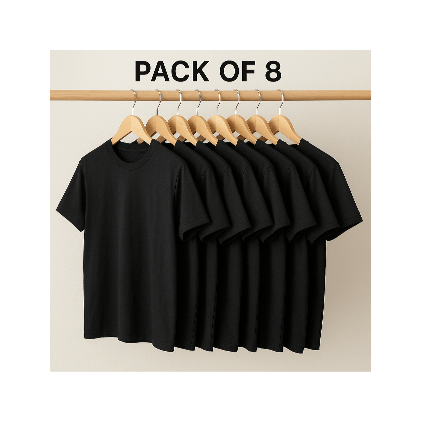 TEMU 8 Pcs Men’ Black Color Casual T-shirts Set, Basic Crew Neck Tees For Summer Fitness Training, T Shirts For Men, High Quality Shirts For Men,