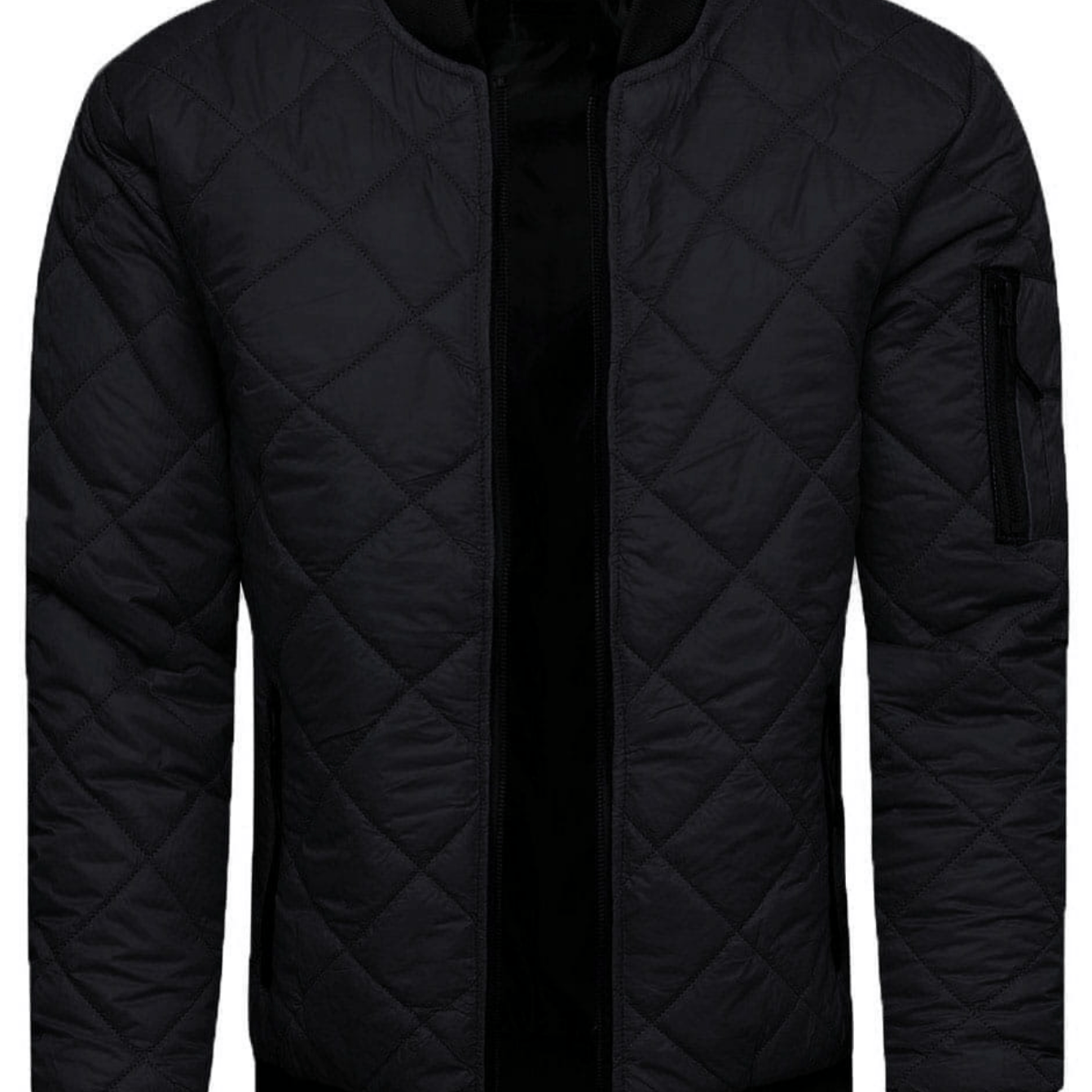 Image of Men's Quilted Jacket With A Zipper - Light, Stylish, With Side Pockets And A Sleeve Pocket, Modern Urban Look, Comfortable And Warm Casual Jacket For Everyday Use And Evening , A Great Gift For A Man.