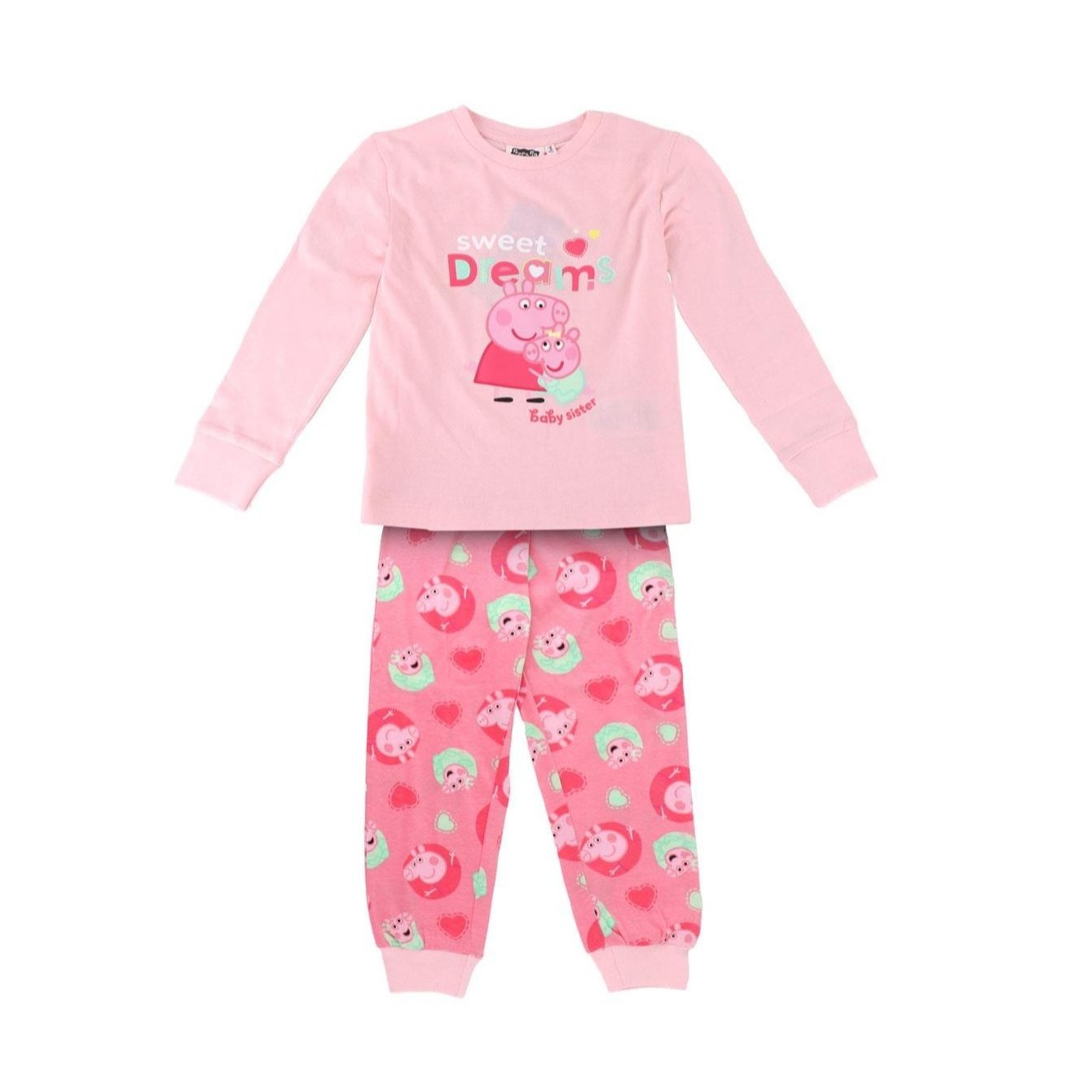 Image of Peppa Pig Girls' Pajamas, Patterned, Long-sleeve Top And Long Pants, Peppa Pig, Cotton, Kids' Pajamas