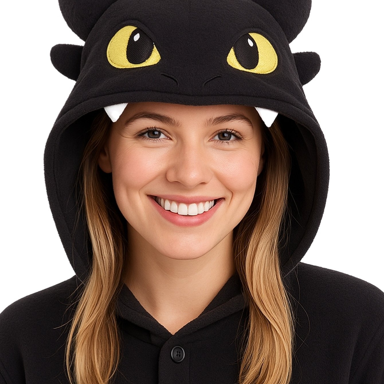 TEMU Plus Plush Pajama Costume Cosplay Dragon Szczerbatek With Hood And Pockets Nerd Hunters, 100% Polyester, Autumn And Winter, Casual, Party And