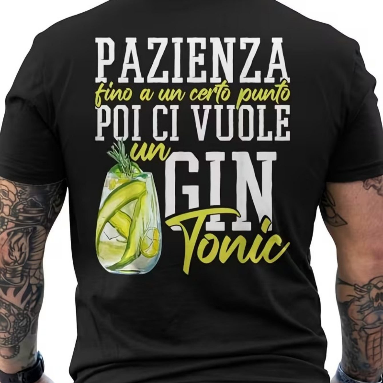 TEMU Maglietta da con stampa divertente di cocktail Gin & Tonic - con design e verde per del Gin & Tonic, perfetta per feste, sociali e abbigliamento