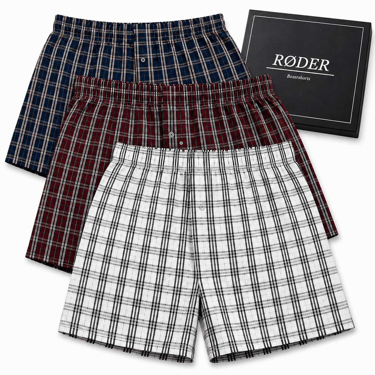 Image of 3 Men's Boxer Shorts Web Boxer Briefs Underwear 100% Cotton